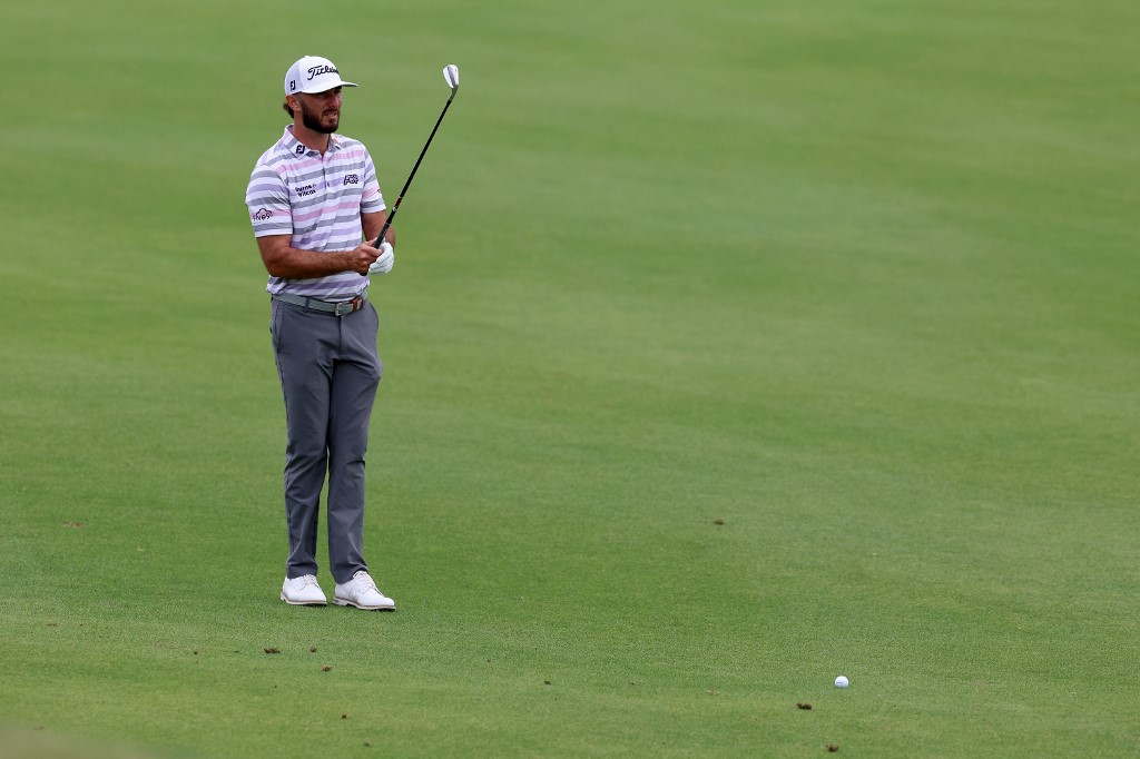 Max Homa of the United States lines up a shot as we look at the U.S. Open odds.