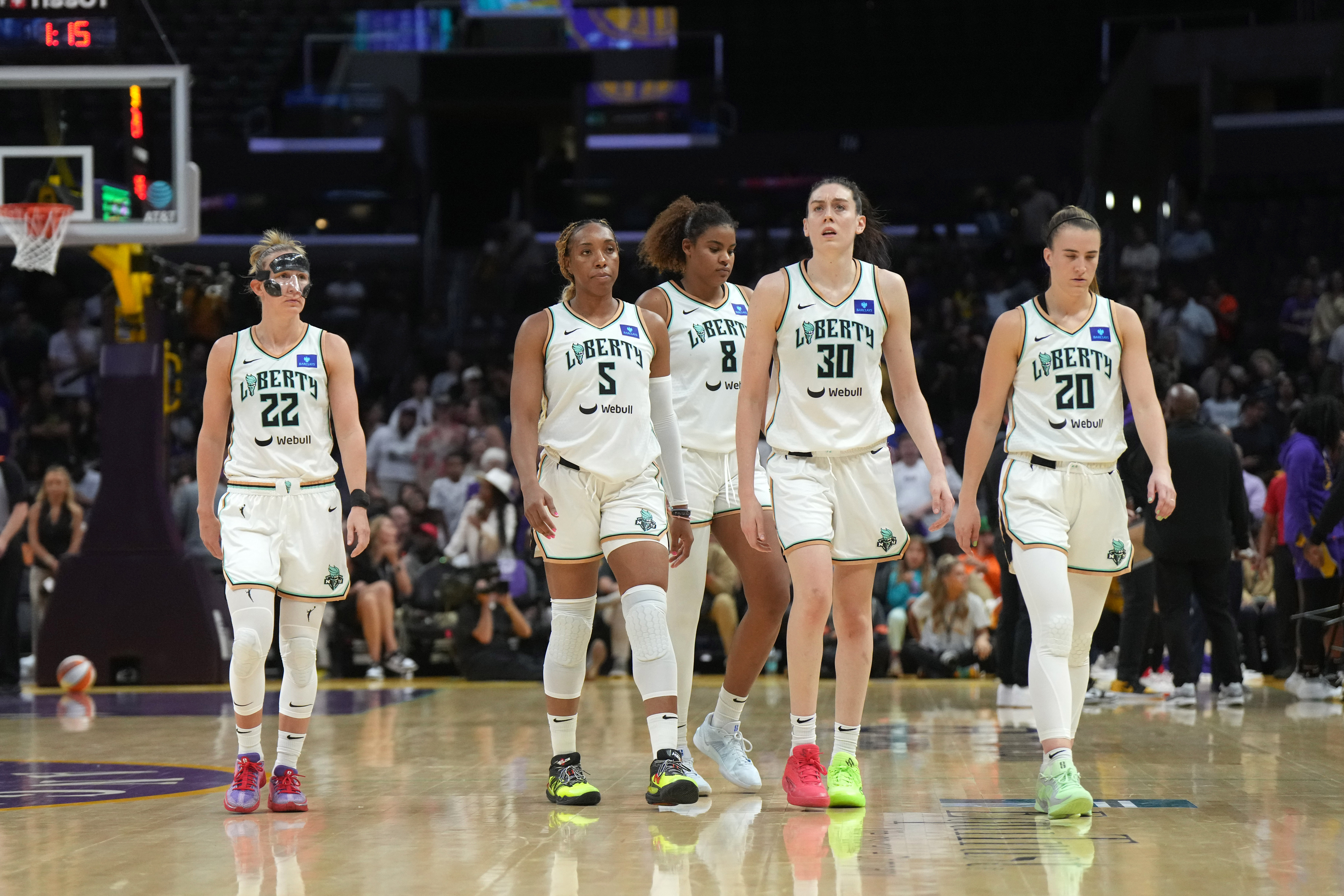New York Liberty players react as we offer our Liberty vs. Wings prediction, expert picks and odds for Thursday's WNBA matchup at College Park Center in Arlington, Texas.