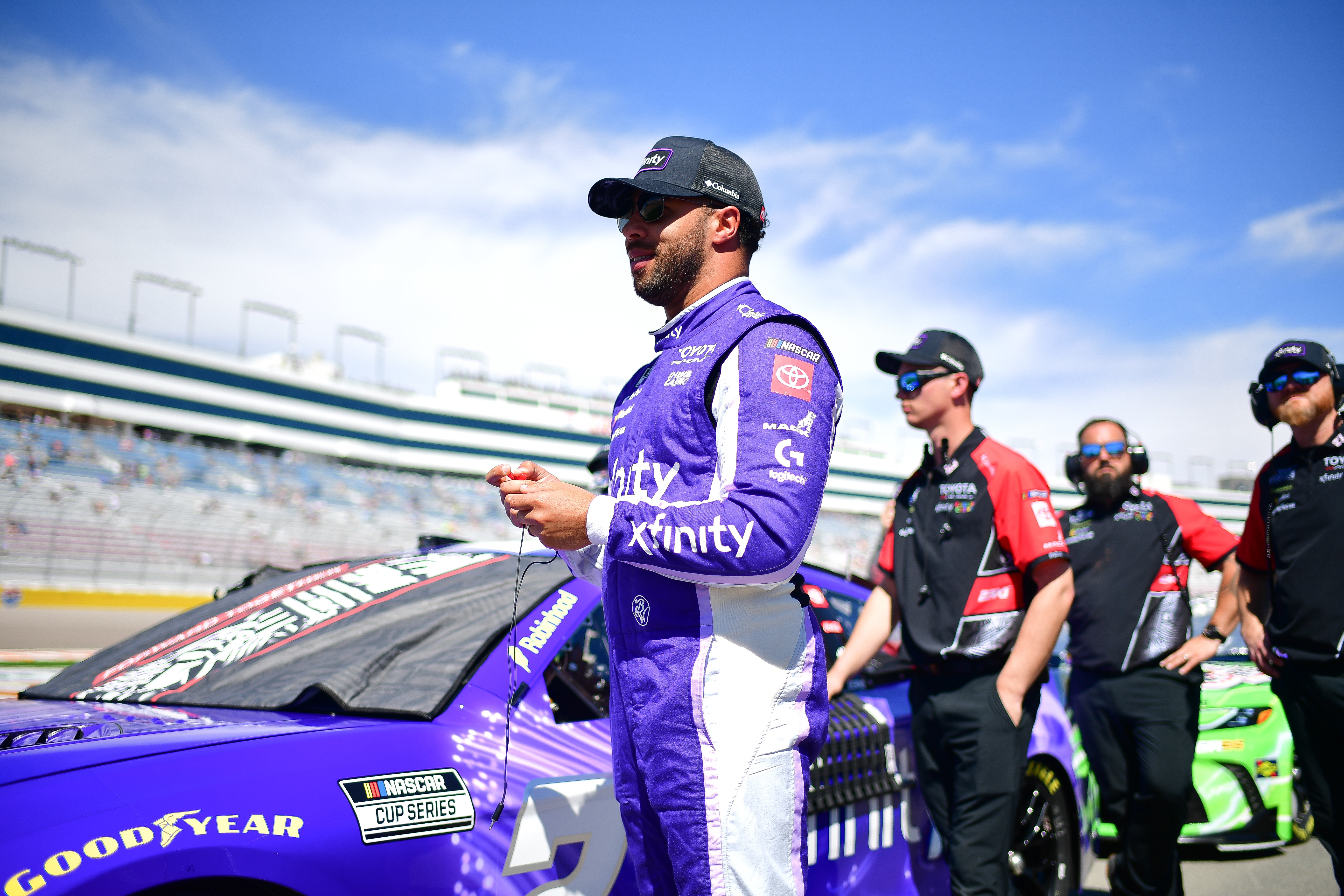 23XI Racing driver Bubba Wallace (23) during qualifying at Las Vegas Motor Speedway.