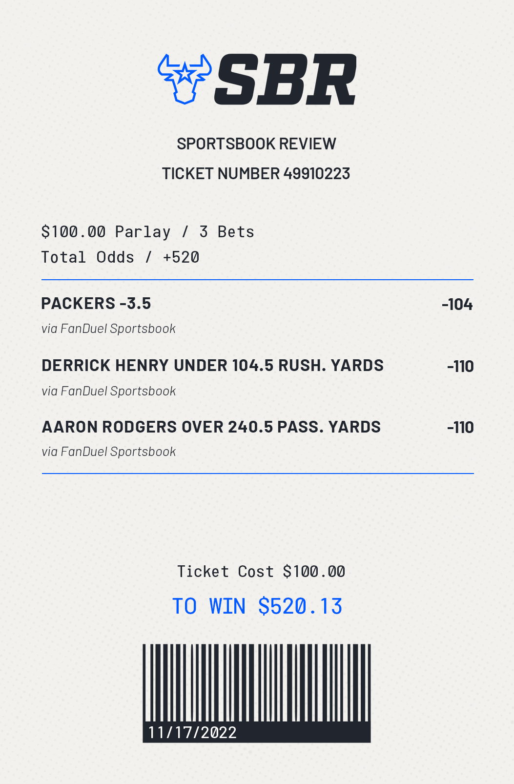 titans packers same game parlay