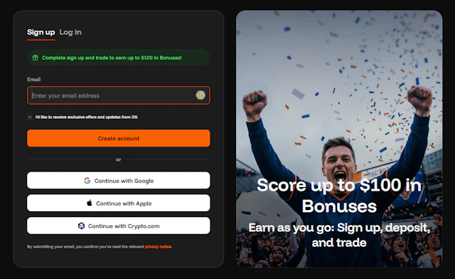 OG.com bonus sign up screen