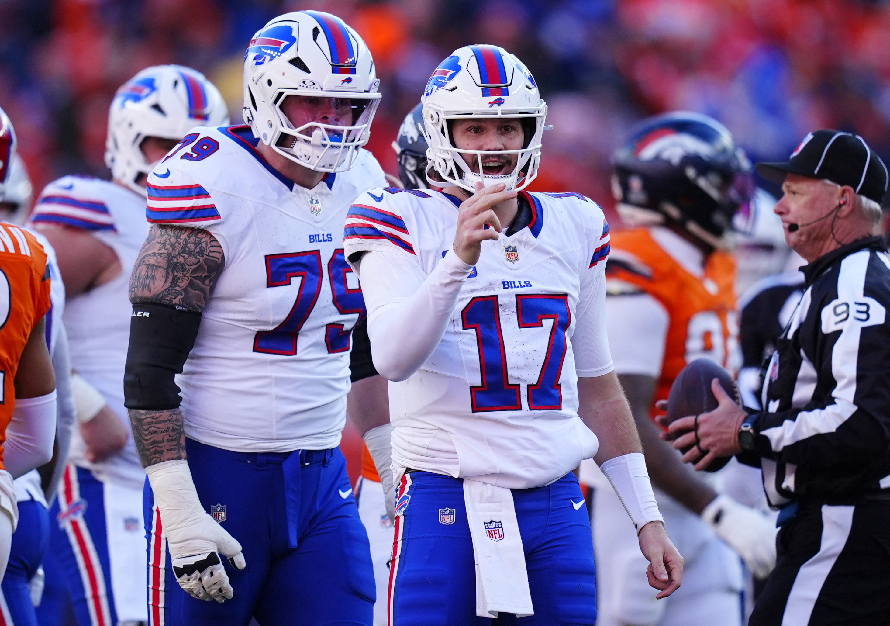 Josh Allen reacts after a play as we provide the NFL MVP odds and favorites 2026-27. 