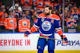 Edmonton Oilers center Leon Draisaitl during warmup as Gary Pearson gives out his Oilers vs. Panthers parlay.