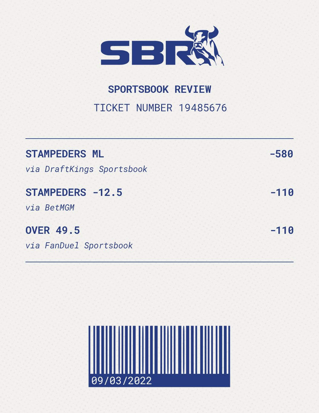 Sbr Betting Ticket Cfl