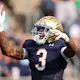 Houston Griffith of the Notre Dame Fighting Irish celebrates against the Marshall Thundering Herd.