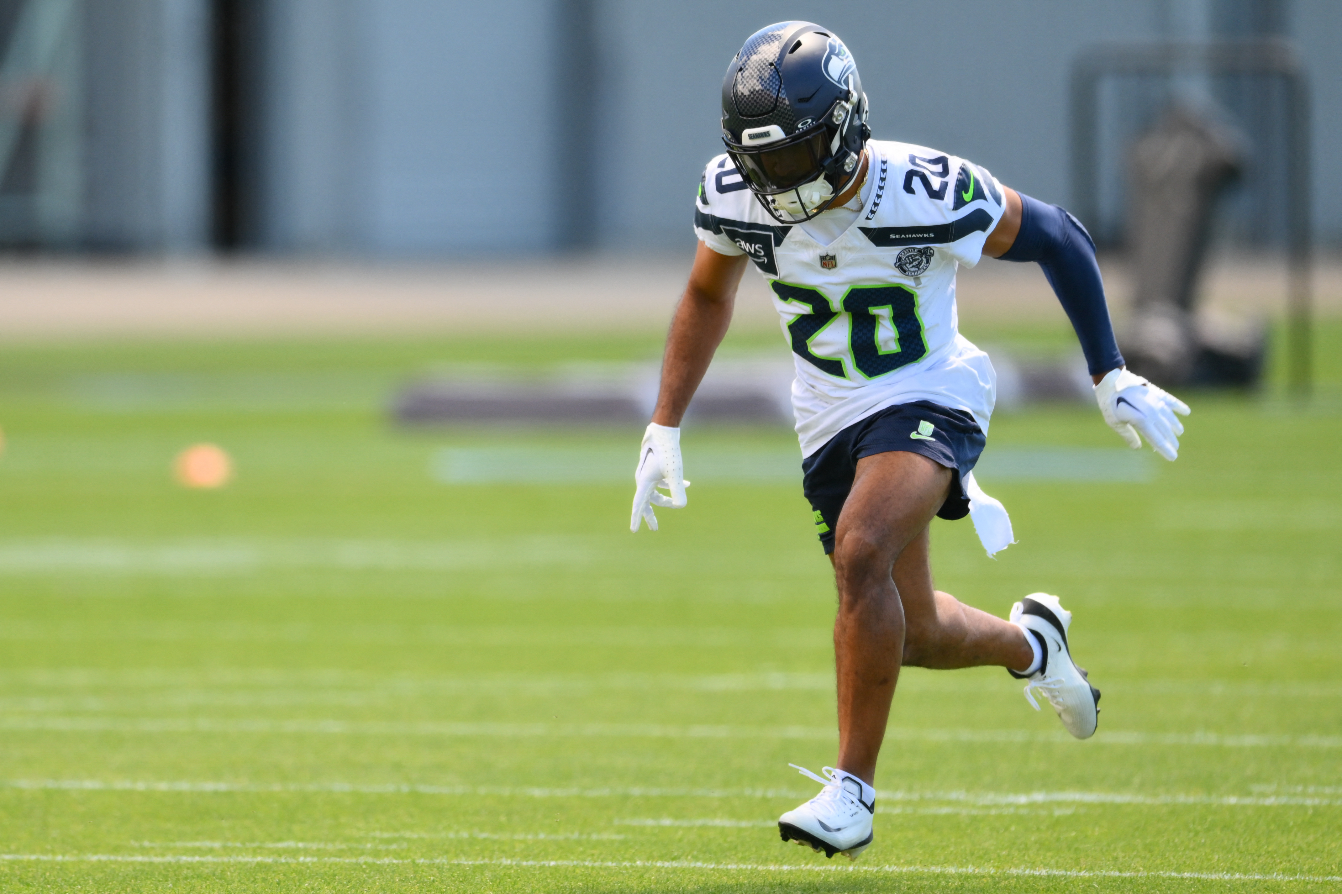 Seattle Seahawks safety Julian Love (20) during minicamp as we break down our Cowboys vs. Seahawks prediction.
