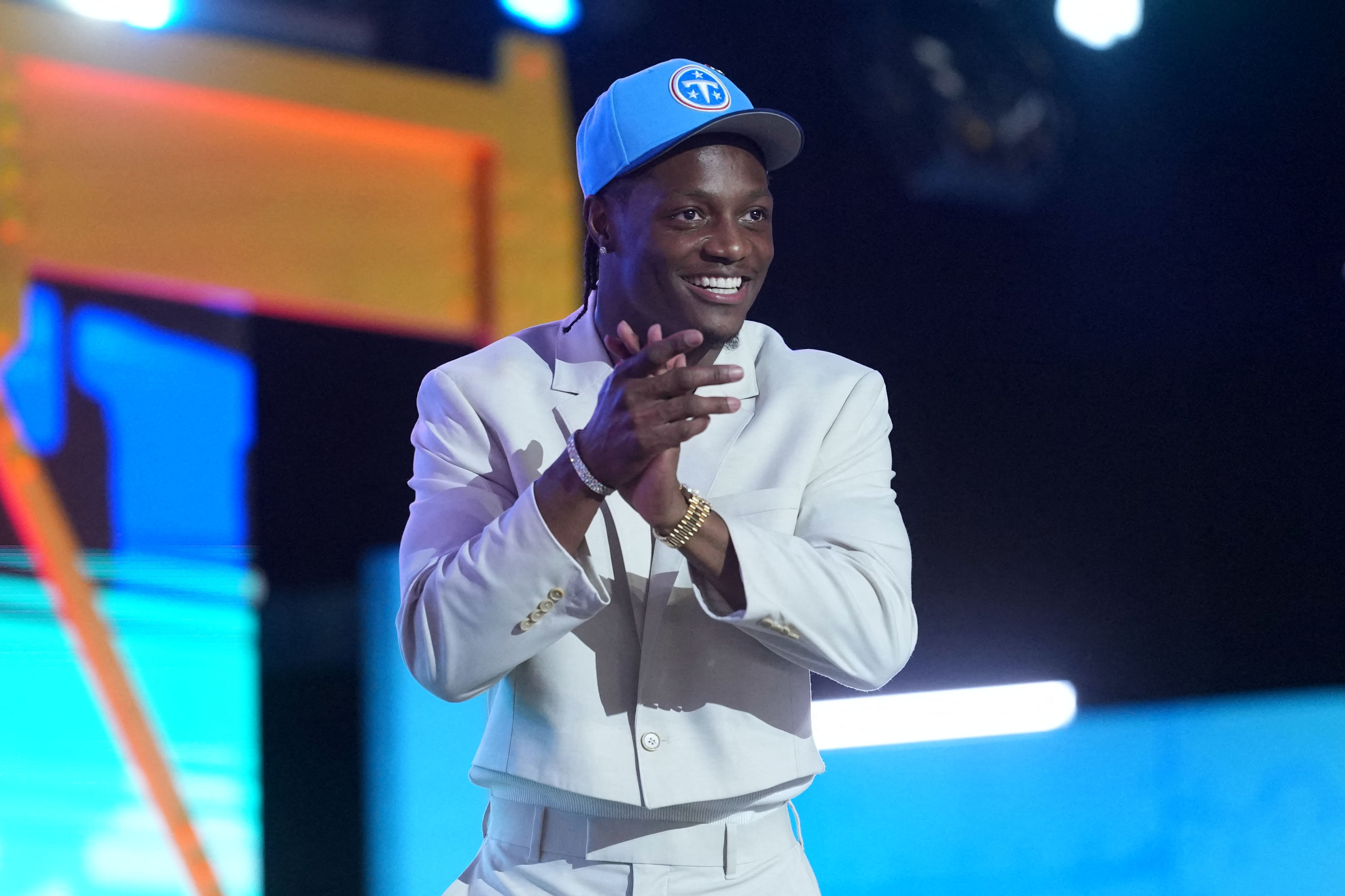 Carnell Tate, the No. 4 pick by the Tennessee Titans, is among the NFL Defensive Rookie of the Year best bets. 