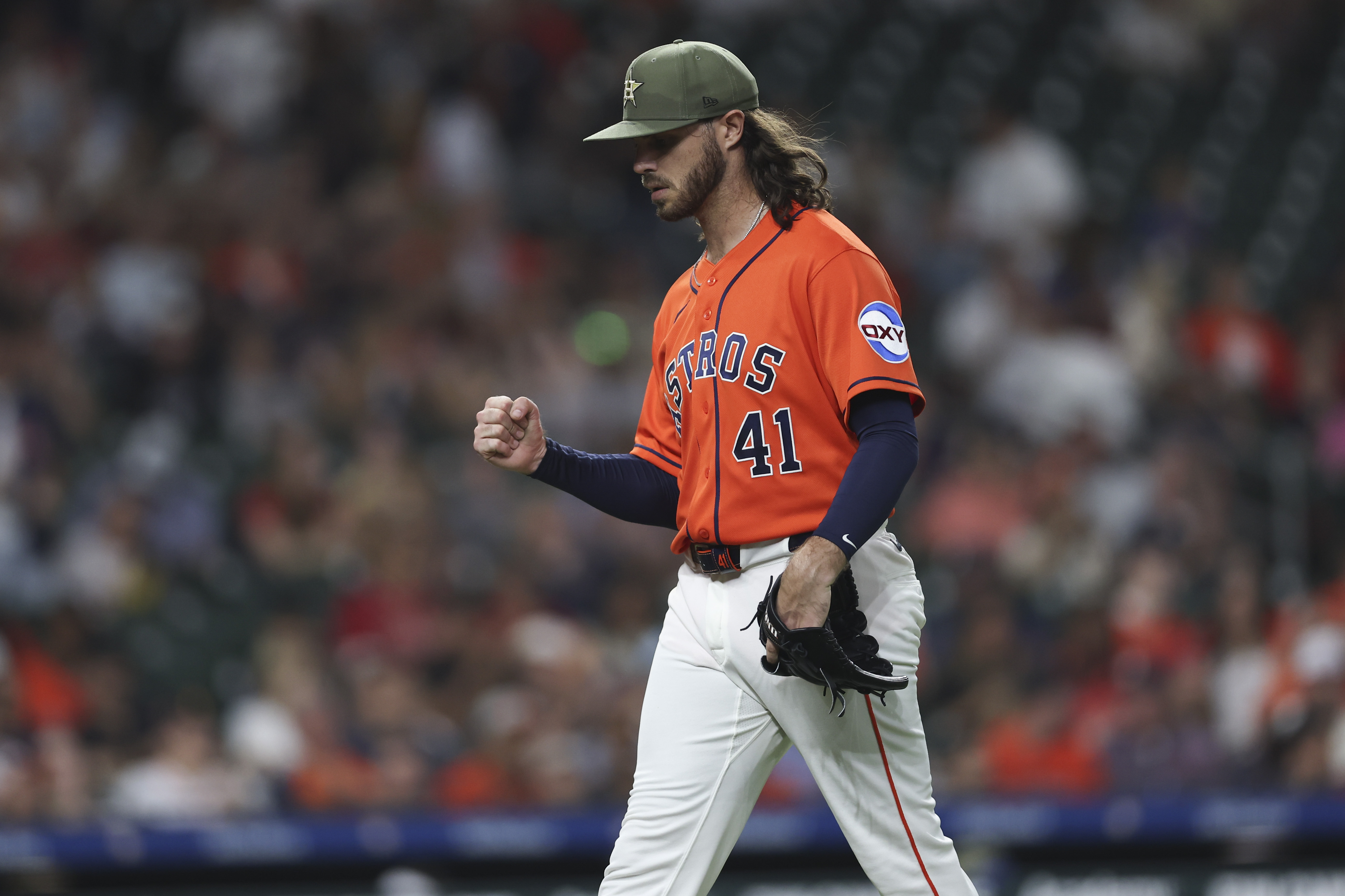Houston Astros sp Spencer Arrighetti - who's featured in my Astros vs. Cubs prediction - reacts.