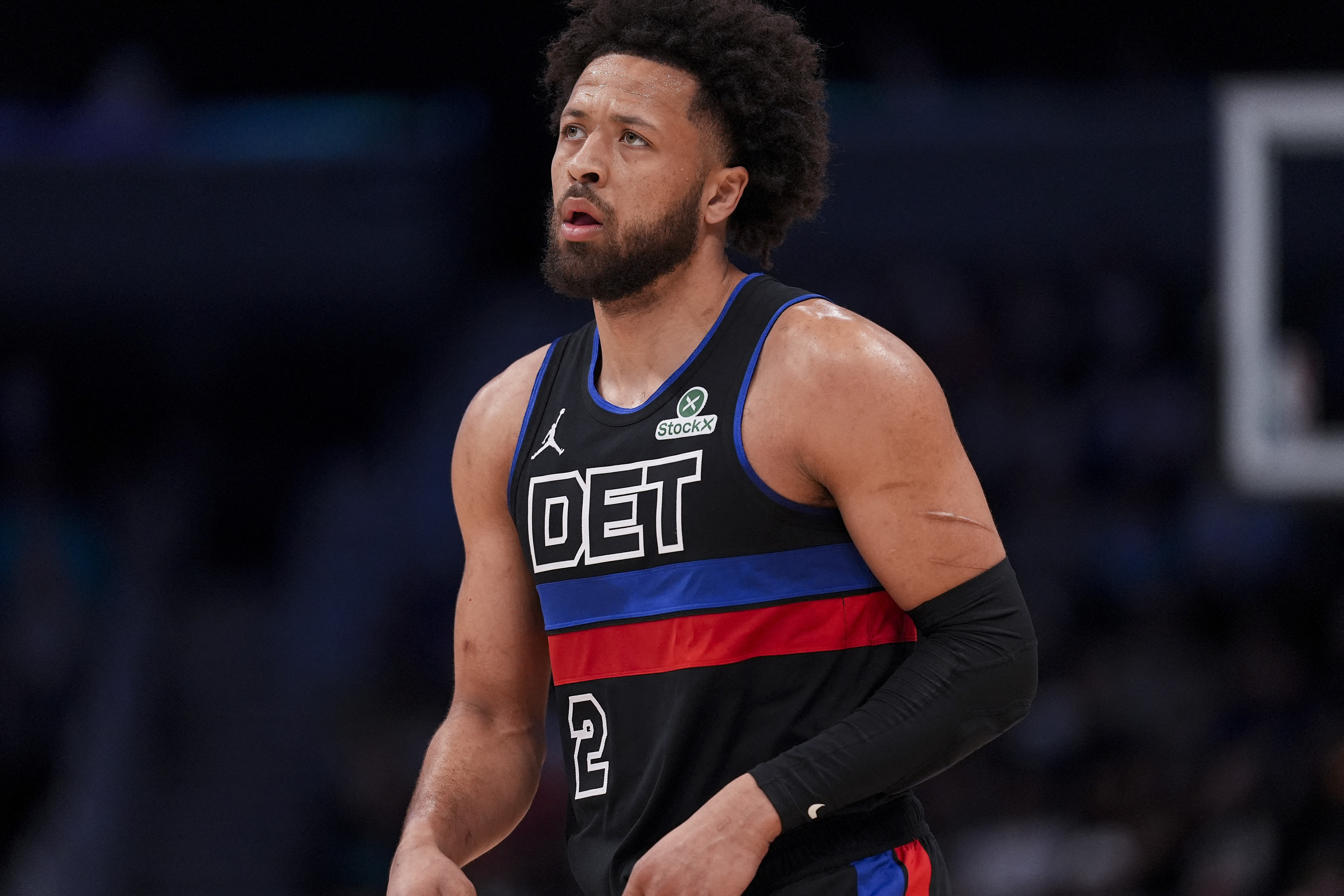 Detroit Pistons guard Cade Cunningham (2), seen here during a game, is featured in our Pistons vs. Knicks player props today.