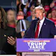 Vice President Kamala Harris, left, and former President Donald Trump, right as we look at the Trump vs. Harris odds history.