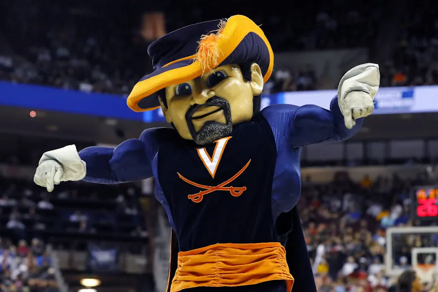 The Virginia Cavaliers mascot walks on the court in the first half against the Gardner Webb Runnin Bulldogs, and we look at Fanatics launch in Virginia.