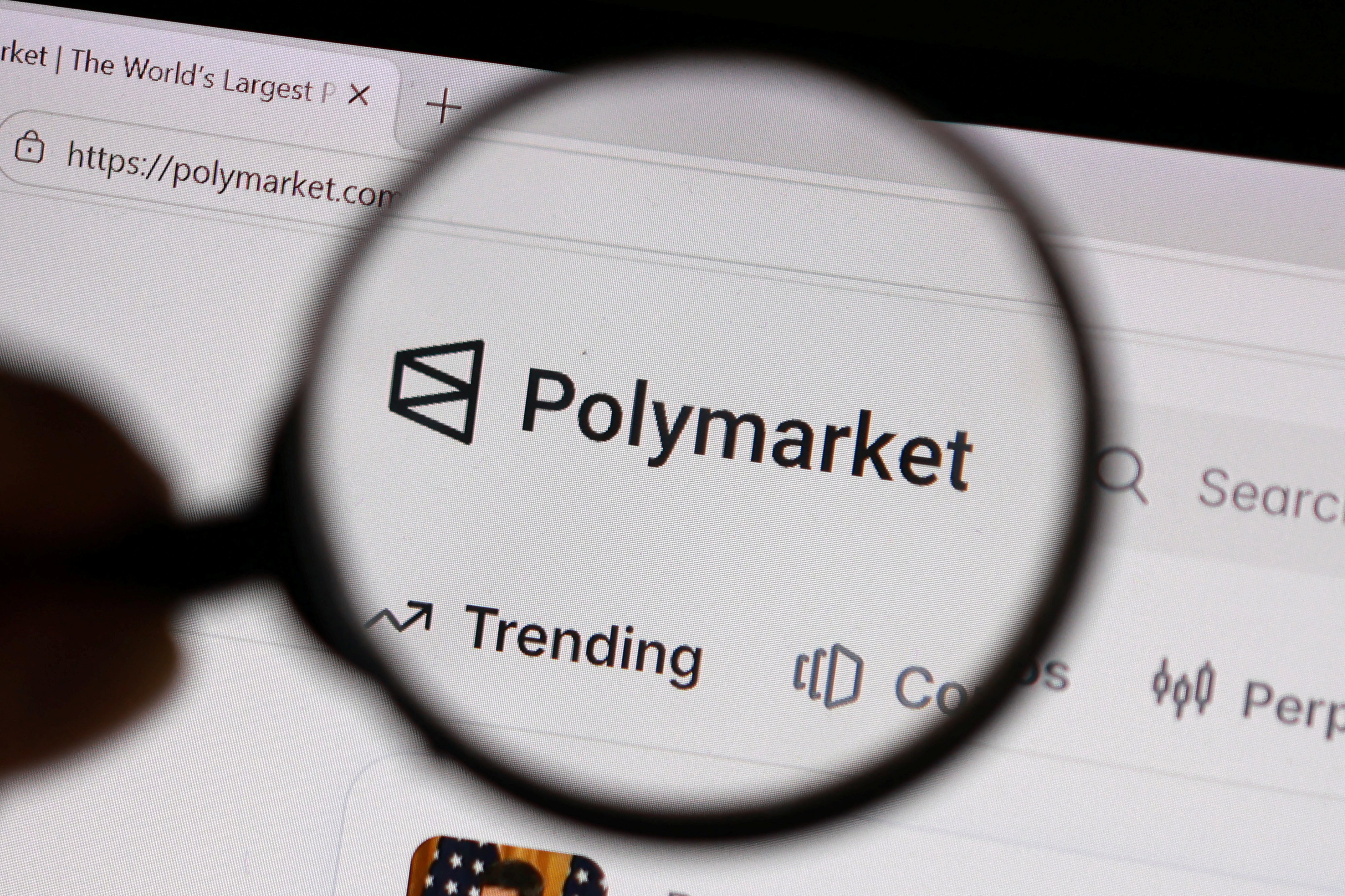 olymarket logo is seen in this illustration as we look at the company launching consumer safeguards.