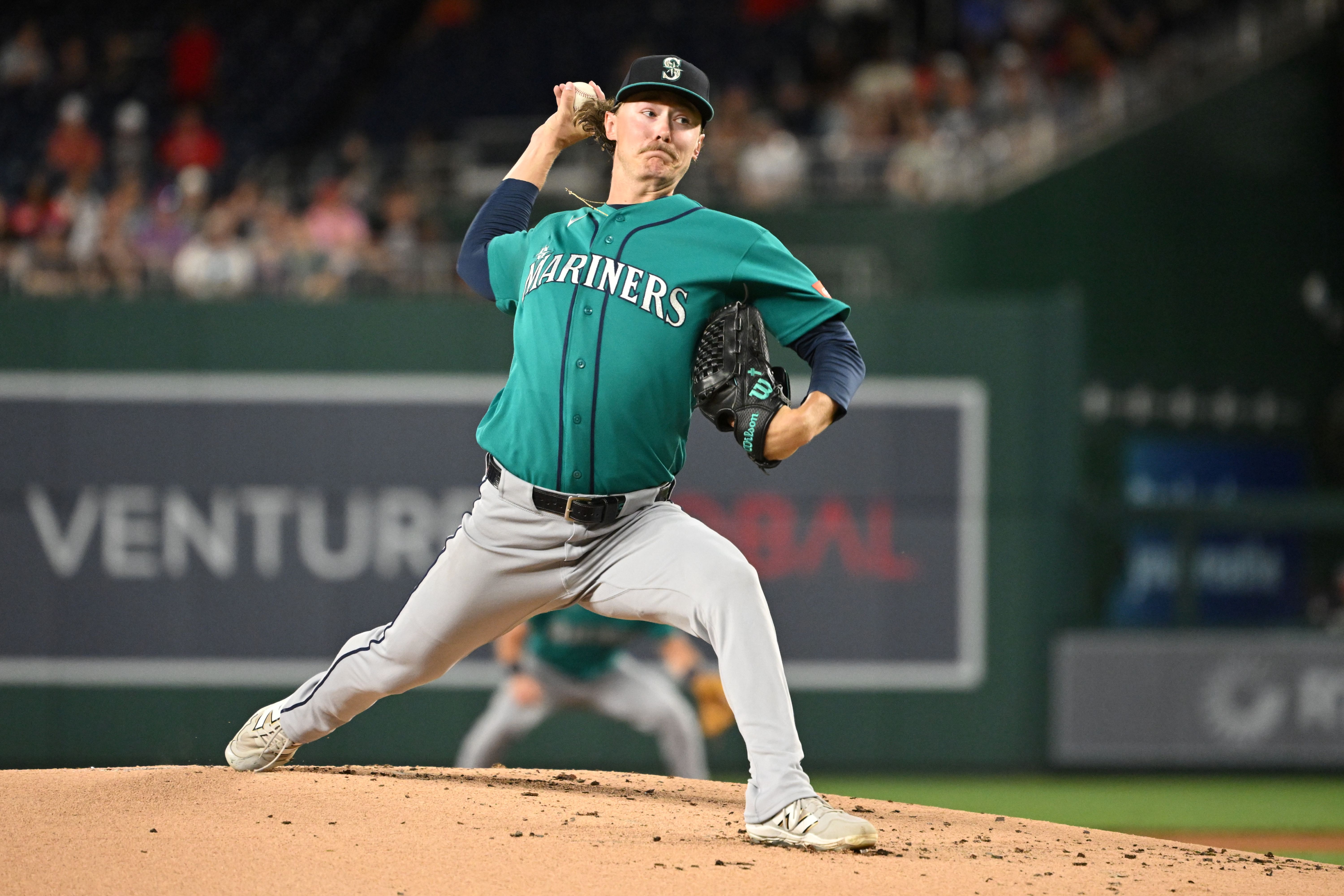 Seattle Mariners pitcher Bryce Miller throws a pitch, and he's featured as part of my best NRFI bets today.