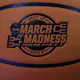 A detail of March Madness Sweet 16 and Elite 8 logos a basketball as we look at how much is expected to be wagered on March Madness