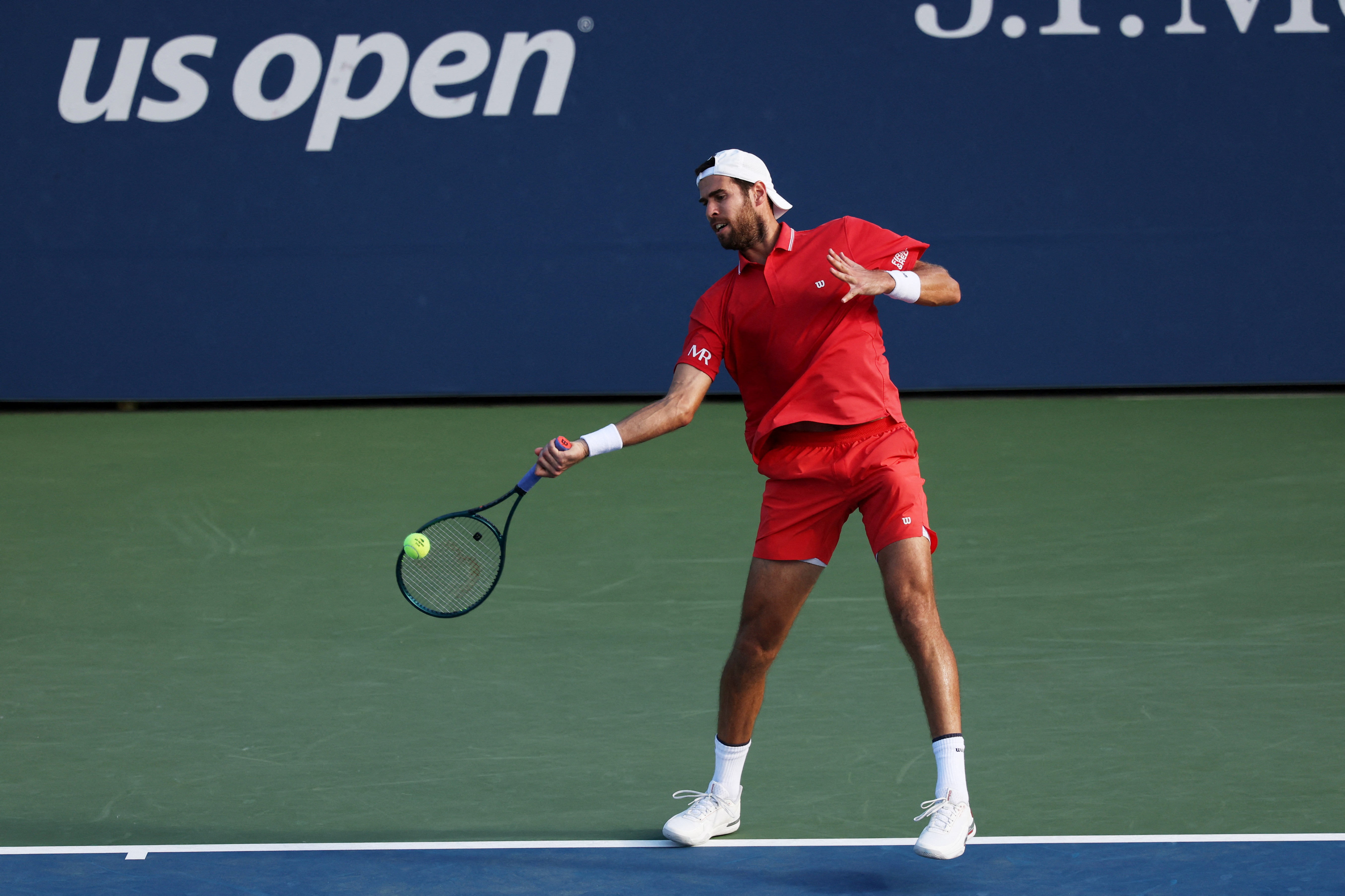 Karen Khachanov in action during his third-round match as we make our US Open predictions and best bets for the Round of 16