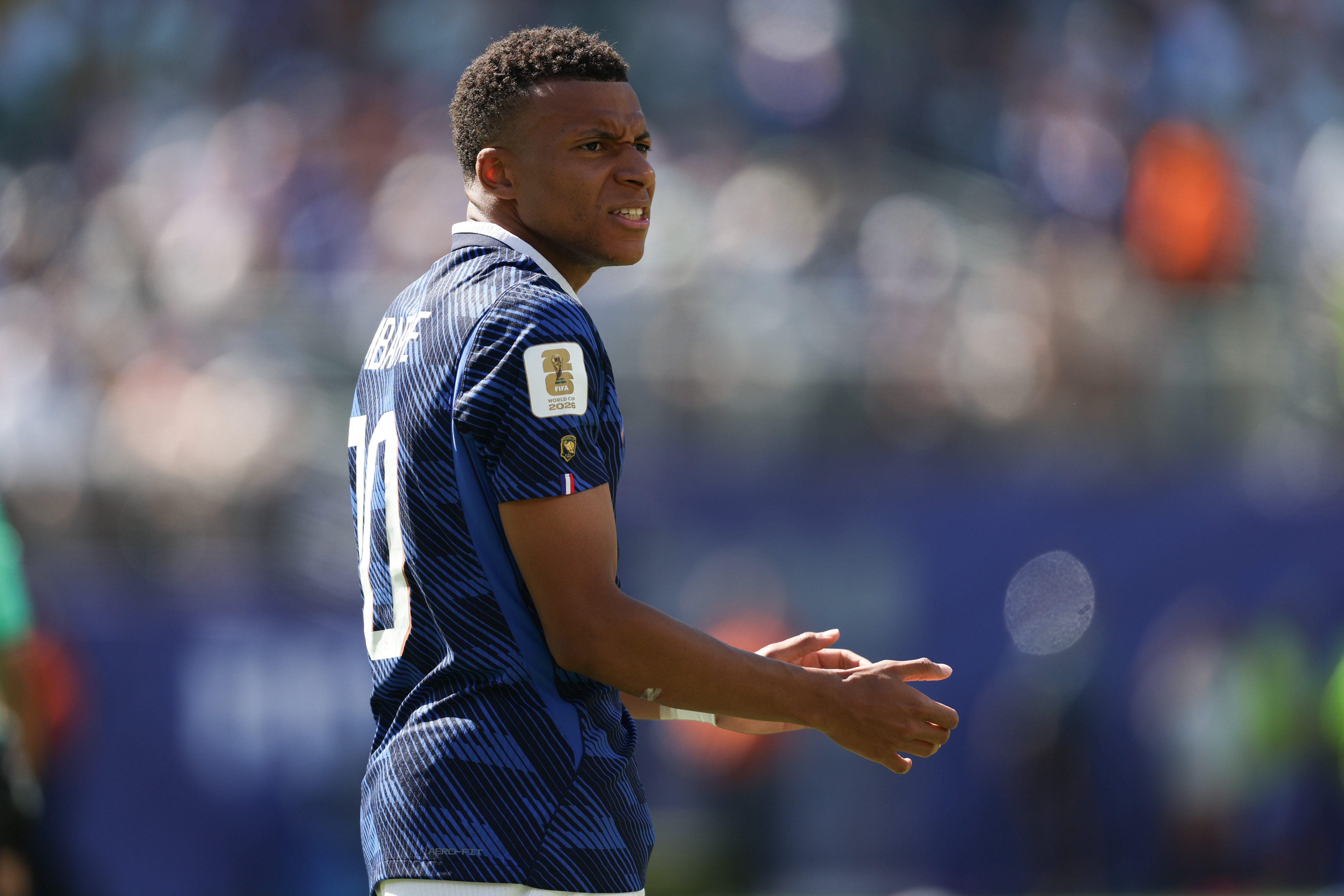 France forward Kylian Mbappe reacts as we make our best Kylian Mbappe prop picks today.