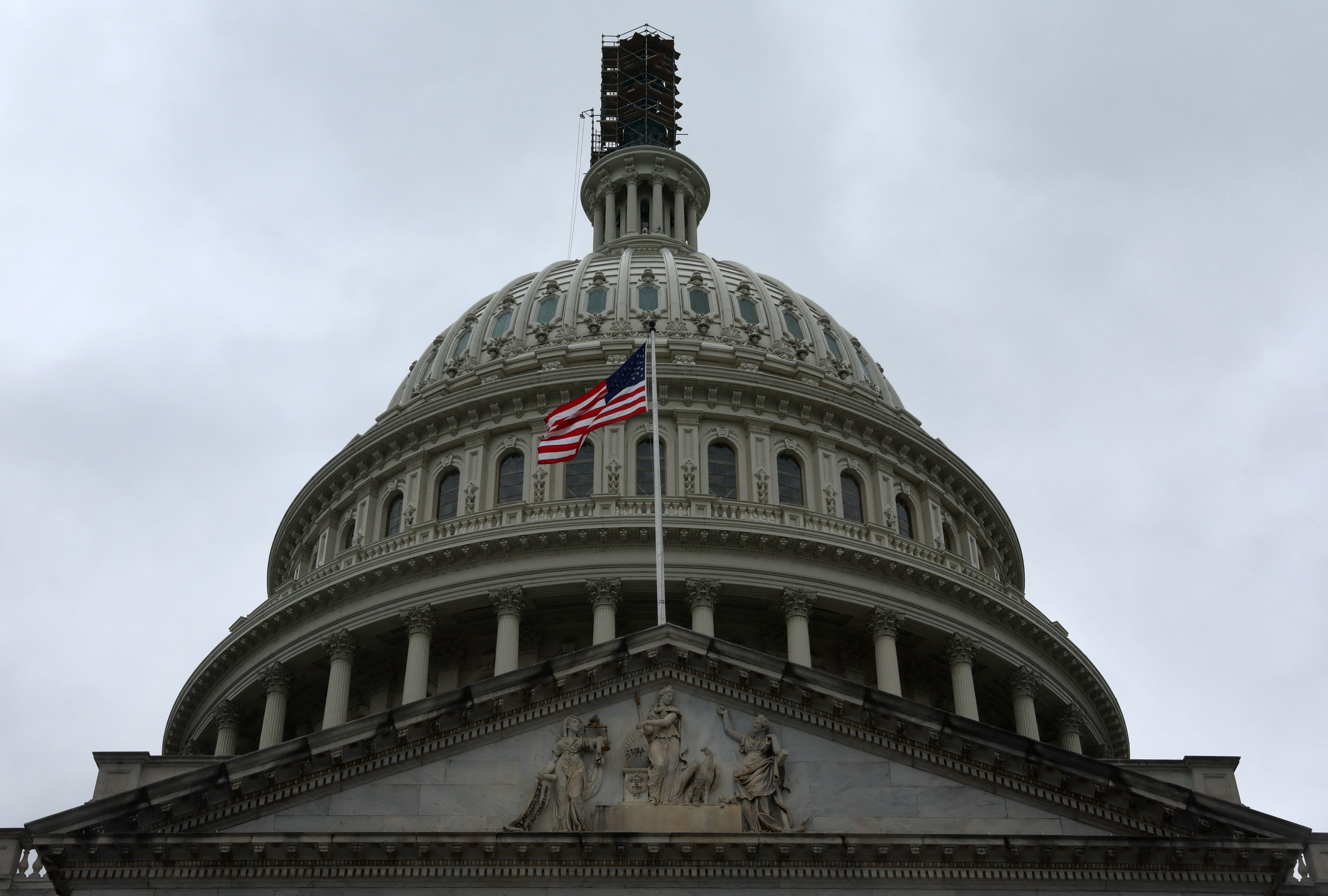 The dome of the U.S. Capitol building is seen on a rainy day as we analyze the American political power index.