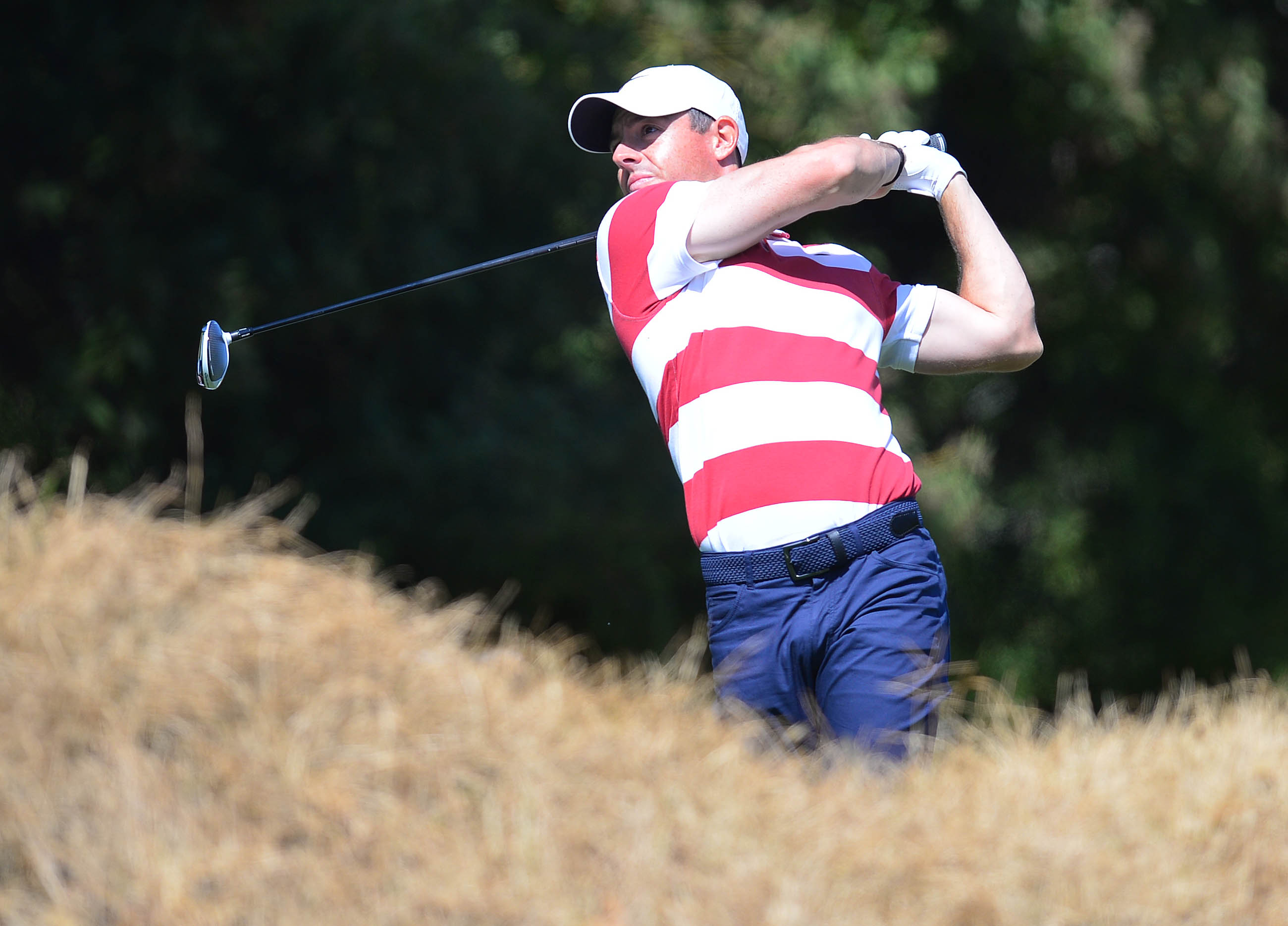 Rory Mcilroy hits from the fifth hole tee box during the second round of The Genesis Invitational as we look at The Genesis Invitational odds and our betting preview