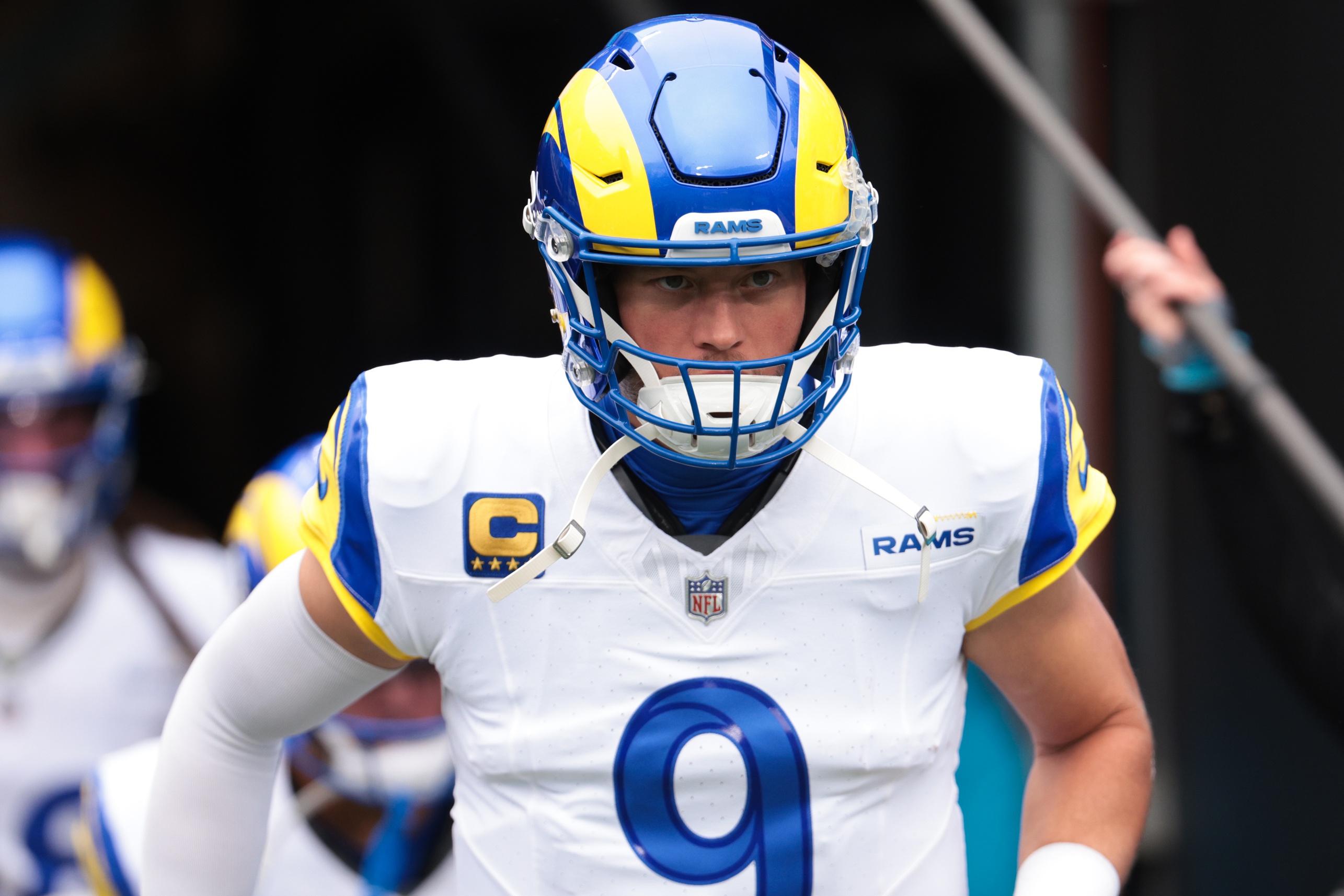 Los Angeles Rams quarterback Matthew Stafford takes the field, and he's key to our NFL Wild-Card Weekend look-ahead odds