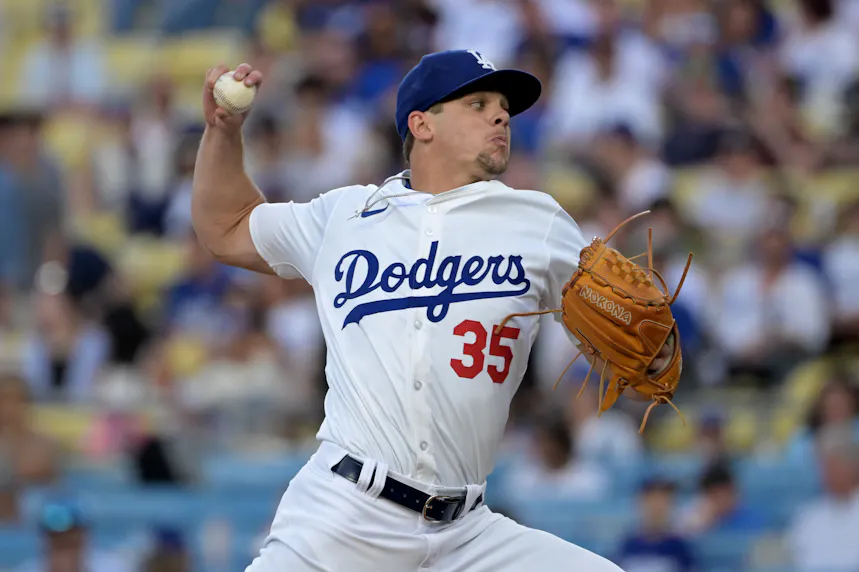Los Angeles Dodgers starting pitcher Gavin Stone delivers to the plate as we look at our best Dodgers vs. Brewers prediction, picks, & player props.
