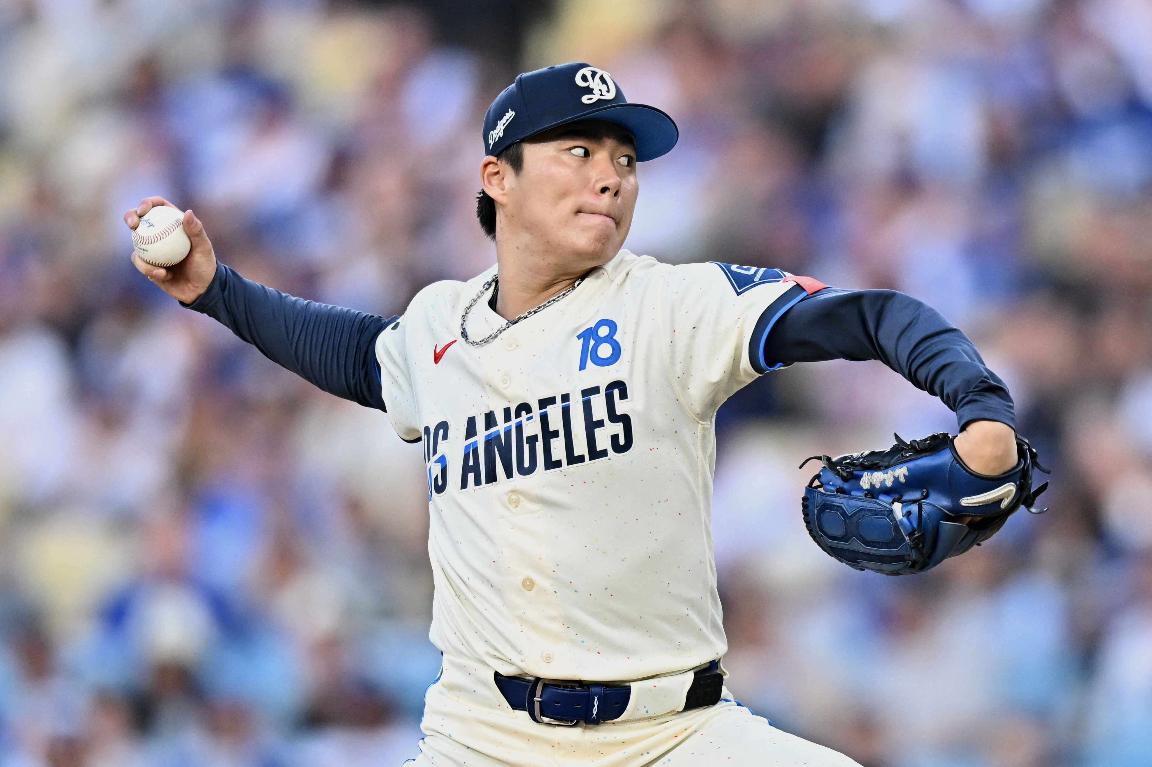 Los Angeles Dodgers starting pitcher Yoshinobu Yamamoto (18) throws a pitch as we break down the best NRFI bets today.