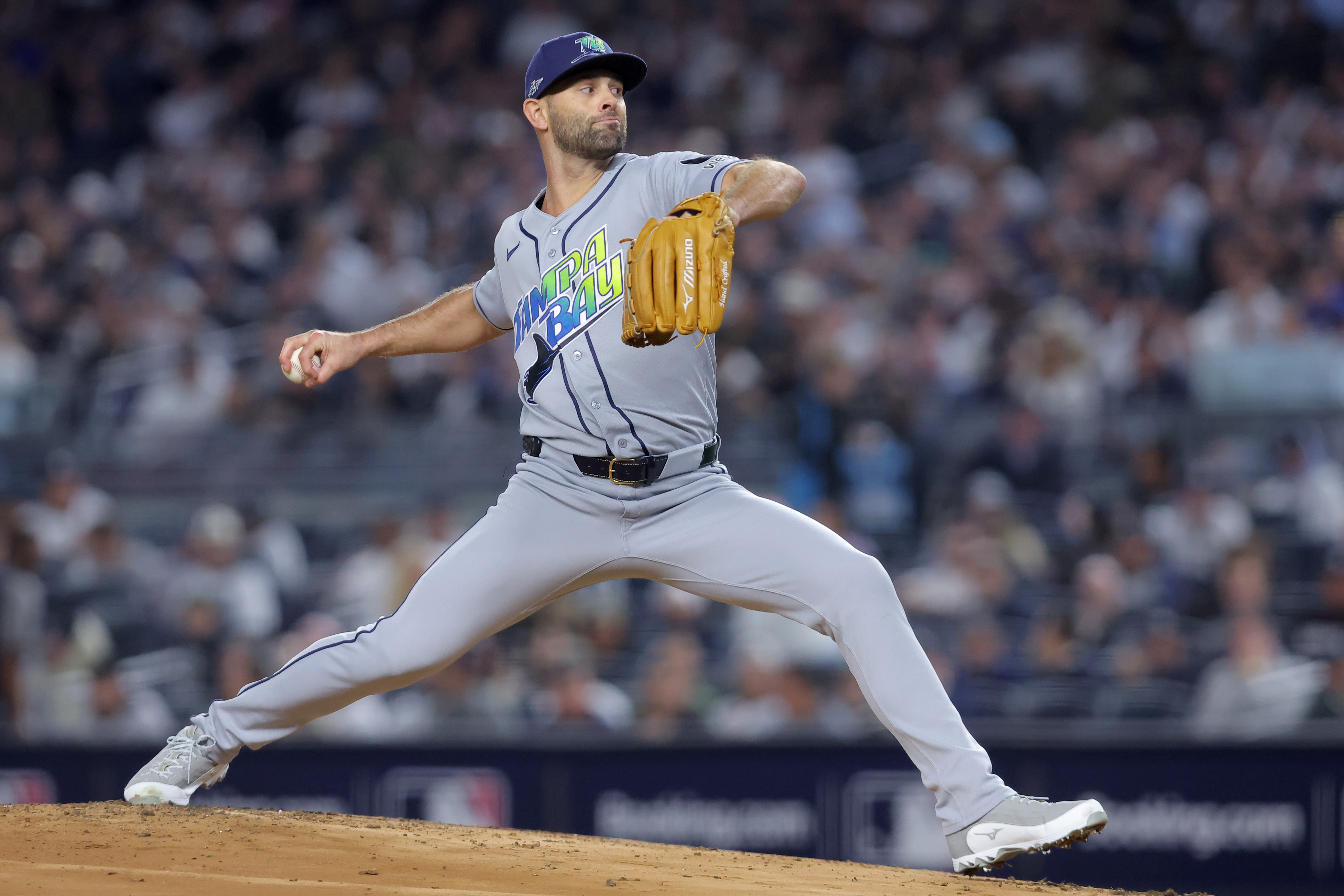 Tampa Bay Rays starting pitcher Nick Martinez (28) pitches as he is featured in our Rays vs. Guardians prediction & picks.