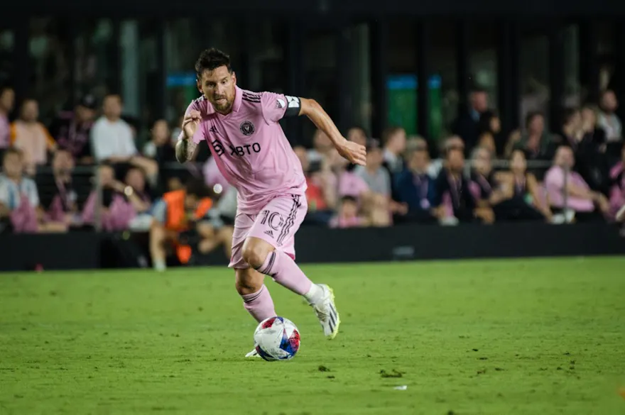 Lionel Messi of Inter Miami CF in action as we offer our BetRivers promo code for Inter Miami vs. Orlando City.