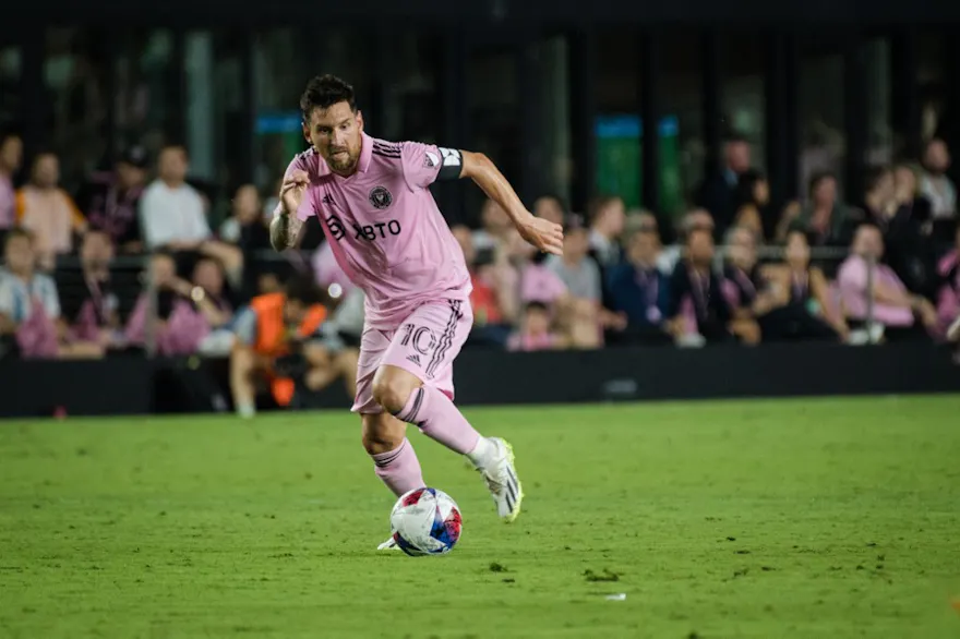 Lionel Messi of Inter Miami CF in action as we offer our BetRivers promo code for Inter Miami vs. Orlando City.
