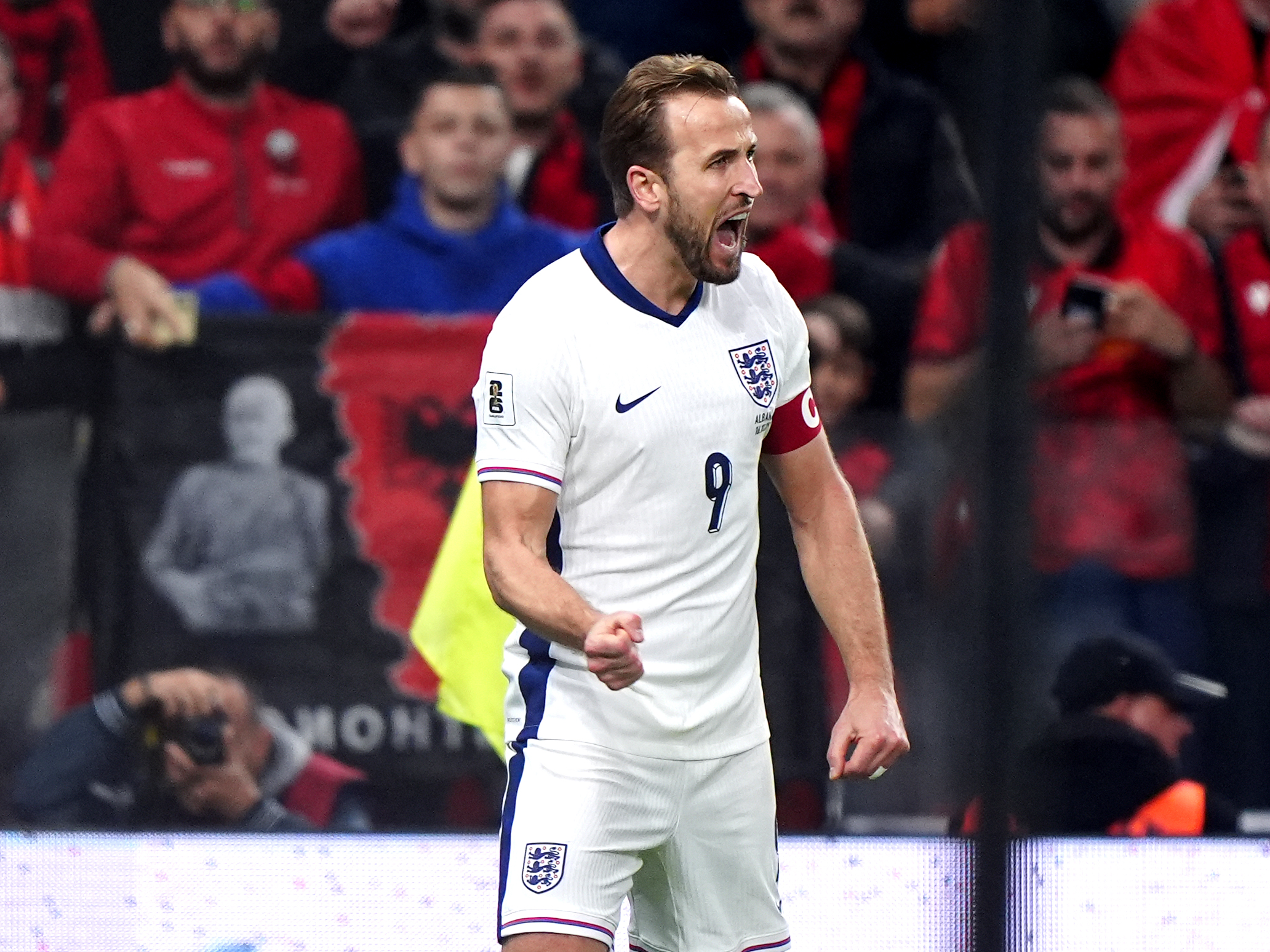 England's Harry Kane celebrates scoring as we provide the World Cup odds and favorites.