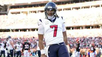 C.J. Stroud #7 of the Houston Texans runs for a touchdown as we look at the NFL Offensive Rookie of the Year odds