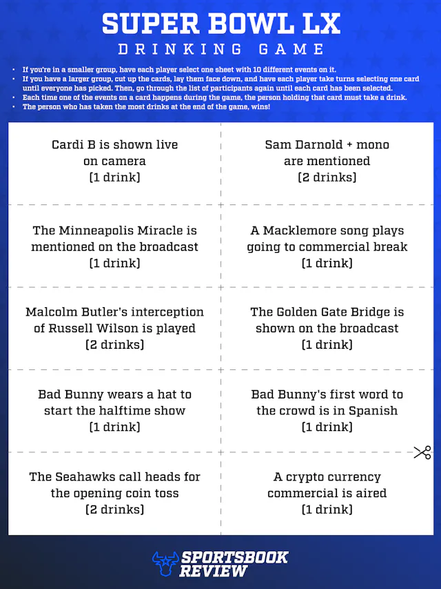 Go Game Instructions.pdf Super Bowl Drinking Game 2026 | Free Printable Super Bowl 60 Party ...