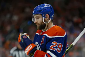 Leon Draisaitl skates against the Vancouver Canucks during the third period in Game 4 as Gary Pearson takes a look at some of the best props and predictions for Saturday's Canucks-Oilers Game 6. 