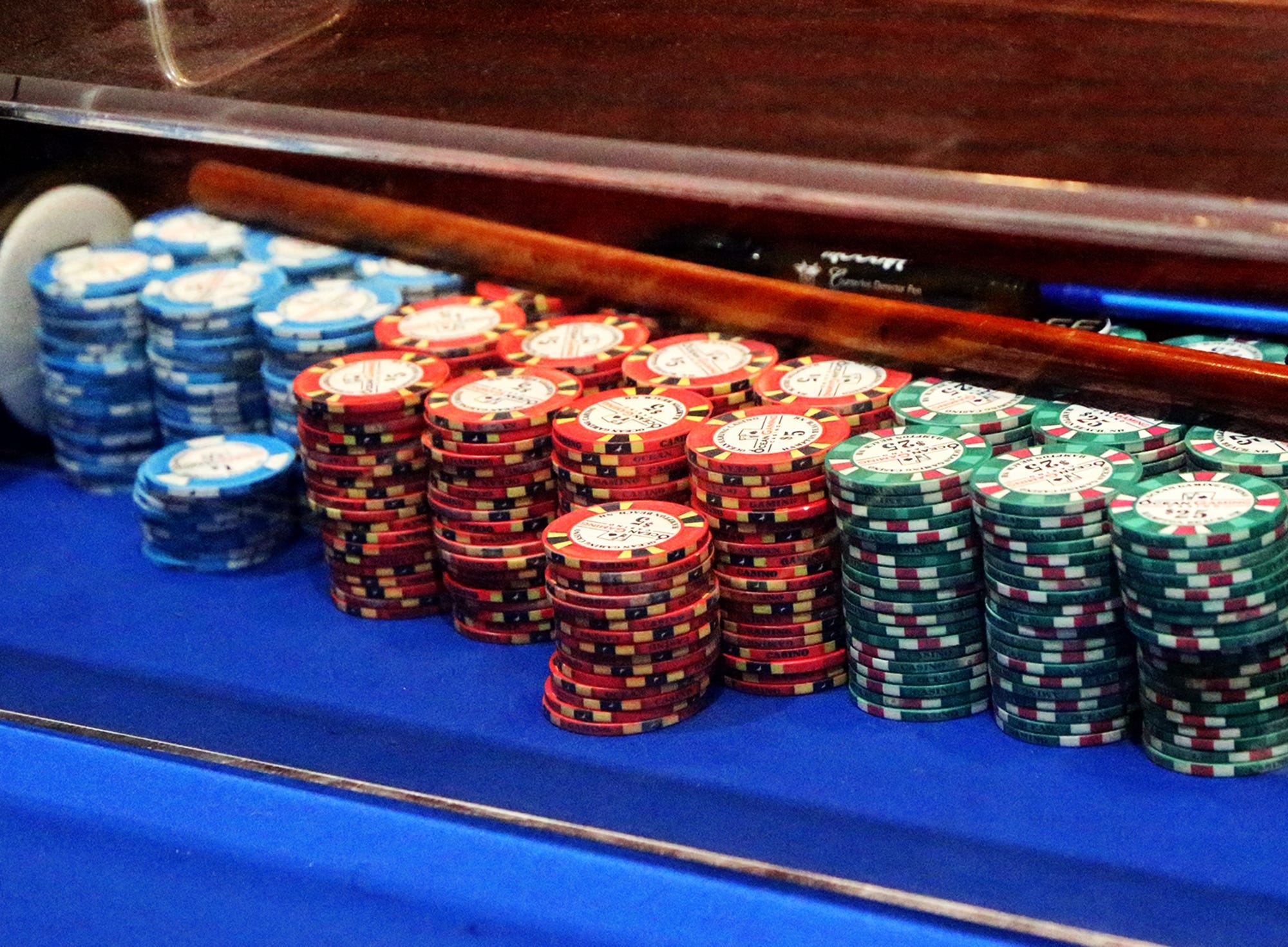 Chips are piled up on a craps table as we look at Minnesota failing to ban sweepstakes casinos