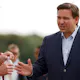 Florida governor Ron DeSantis meets with fans during Day One of The Walker Cup at Seminole Golf Club on May 08, 2021 in Juno Beach, Florida.