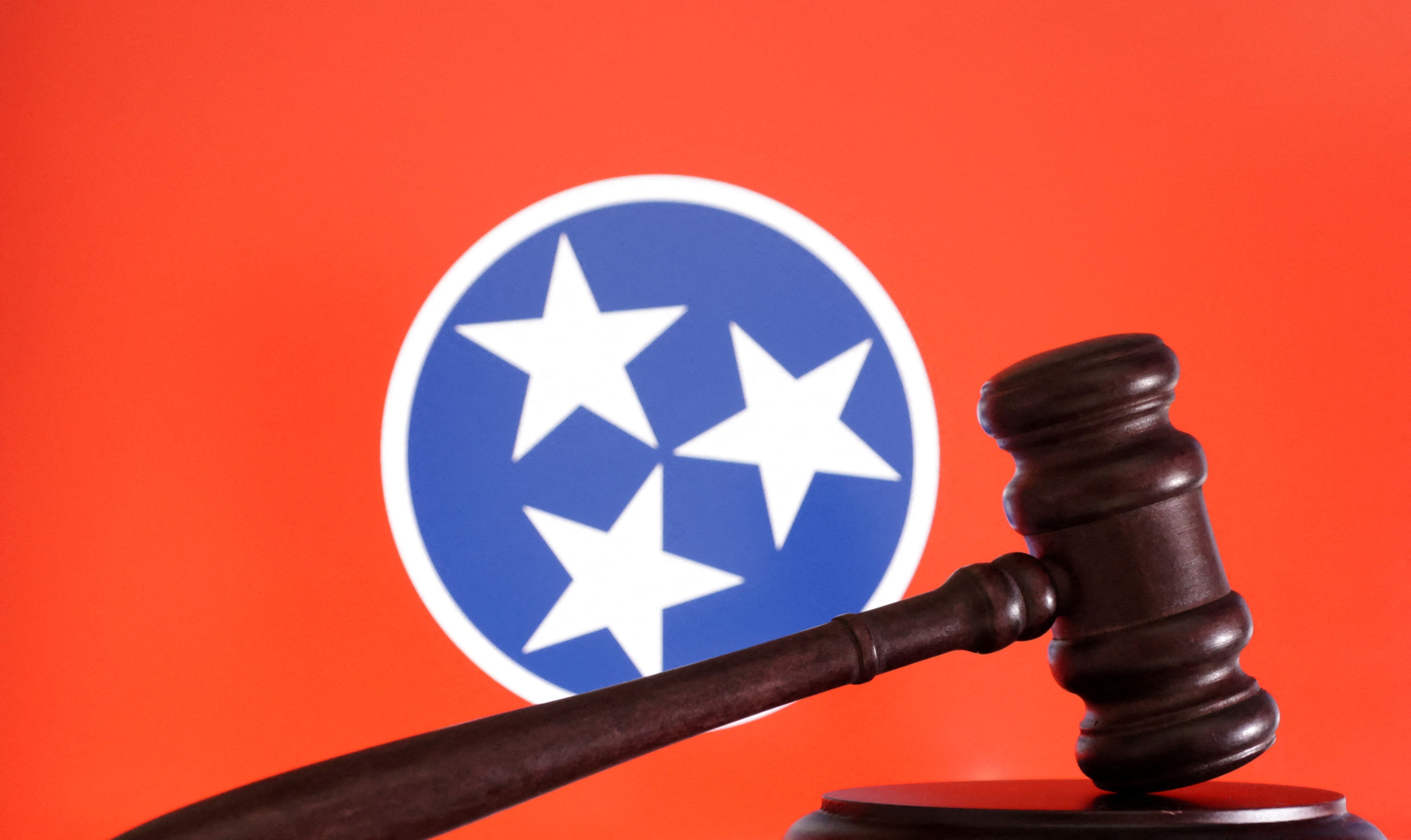 The flag of the U.S. state of Tennessee appears in this illustration as we look at the state's ban on sweepstakes casinos