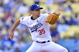 Los Angeles Dodgers pitcher Gavin Stone delivers to the plate as we look at our Dodgers vs. Yankees player props for Saturday