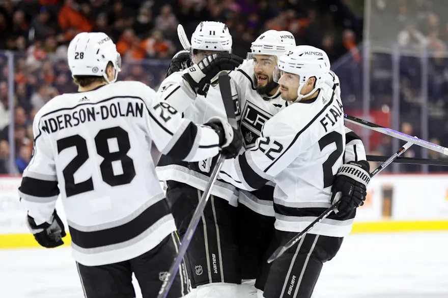 The Los Angeles Kings celebrate a goal and are a long shot by the Stanley Cup odds.