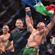 Dricus Du Plessis celebrates defeating Sean Strickland as we look at our bet365 bonus code for UFC 305