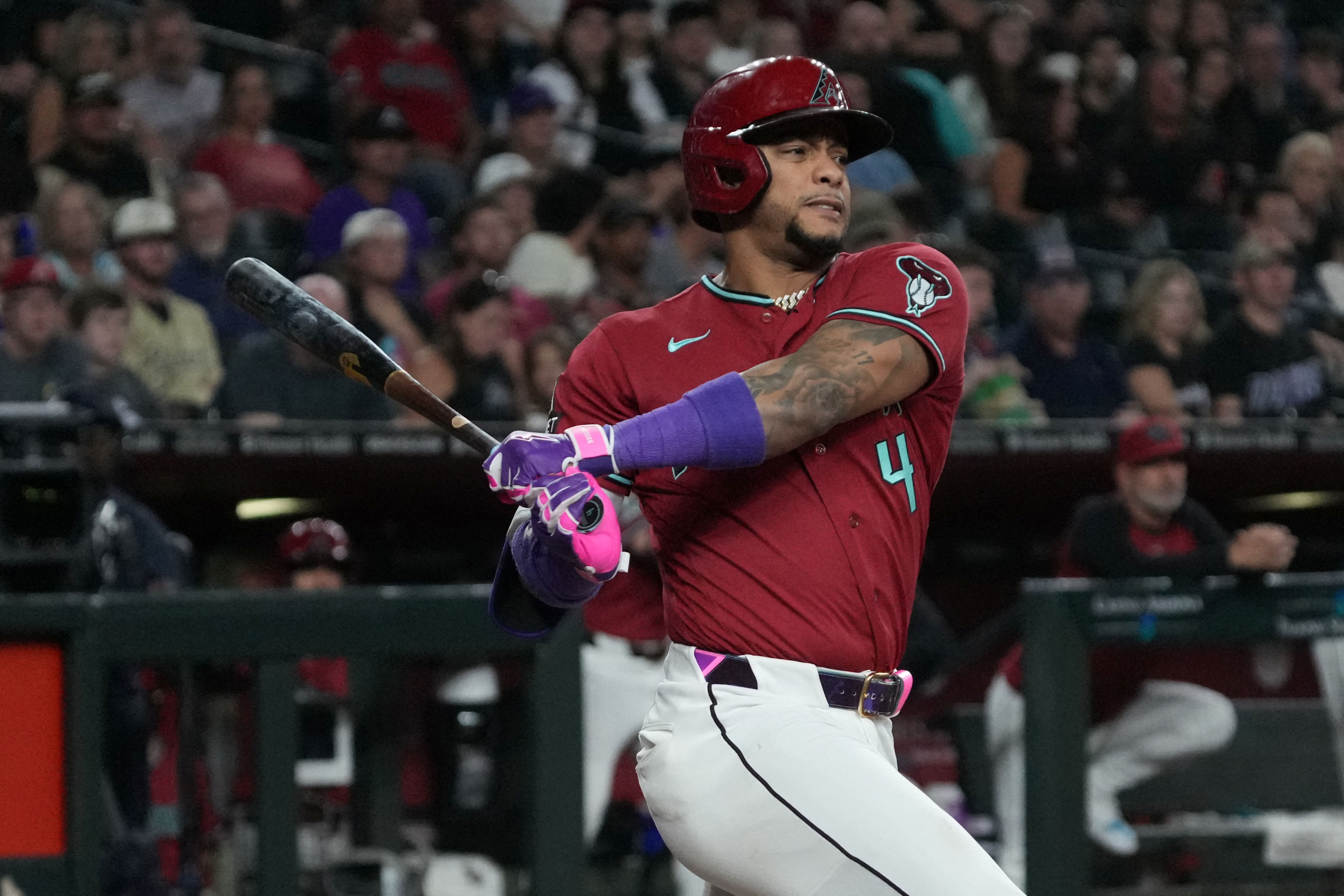 Arizona Diamondbacks second baseman Ketel Marte hits a single, and he's key to the Diamondbacks vs. Padres win probability.