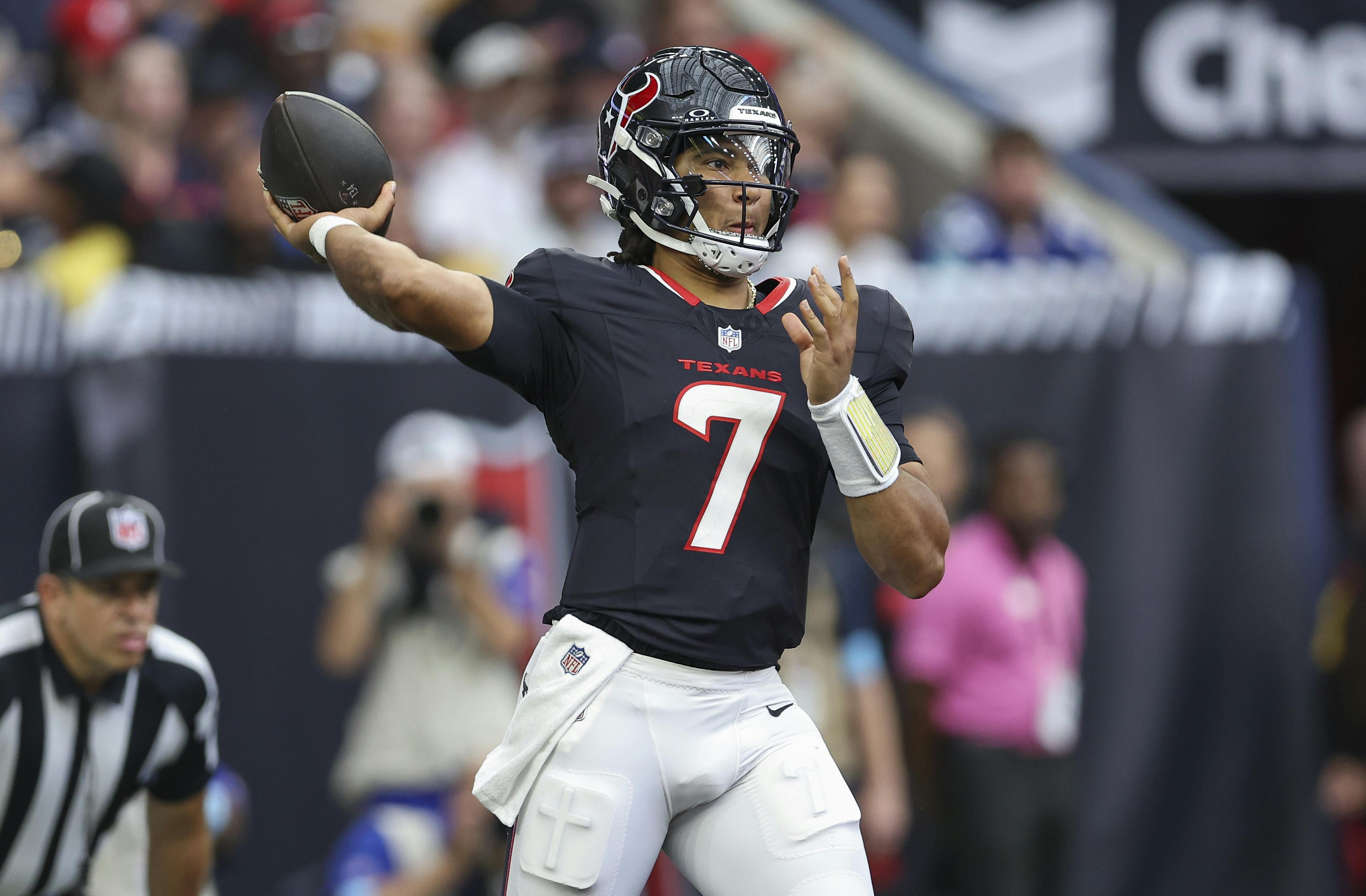 Houston Texans quarterback C.J. Stroud in action during the game against the New York Giants.