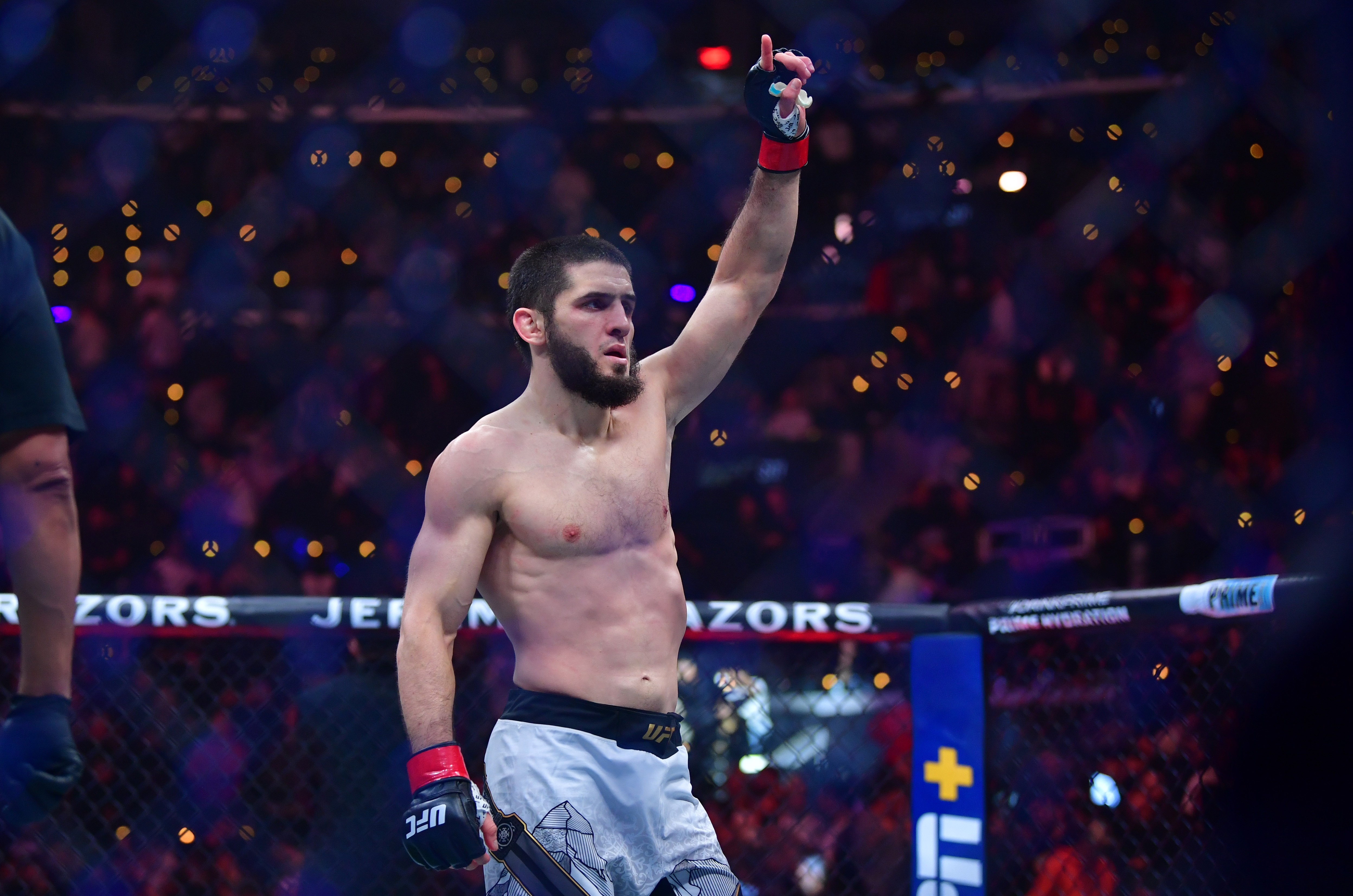 Islam Makhachev - who's featured in our Islam Makhachev vs. Jack Della Maddalena prediction - reacts.