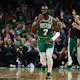 Jaylen Brown of the Boston Celtics blows a kiss after making a 3-point basket against the Miami Heat, and we're offering our Celtics vs. Heat player props and expert picks based on the best NBA odds.