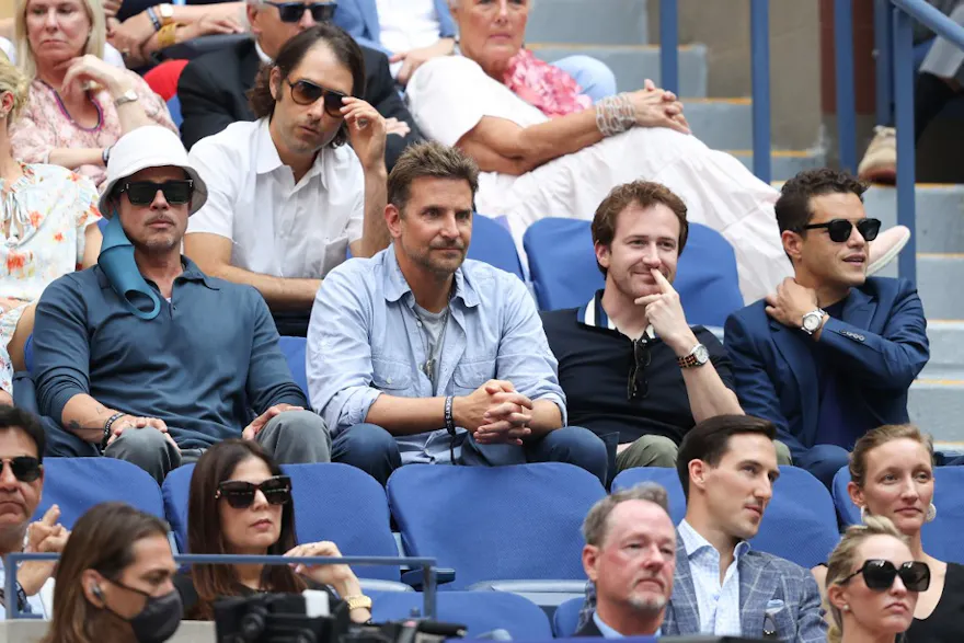 Actors Brad Pitt, Bradley Cooper, Joseph Mazzello, and Rami Malek watch the Men's Singles final match between Daniil Medvedev and Novak Djokovic, and we offer our Oscars best bets for the 2024 Academy Awards based on the best Oscars odds.