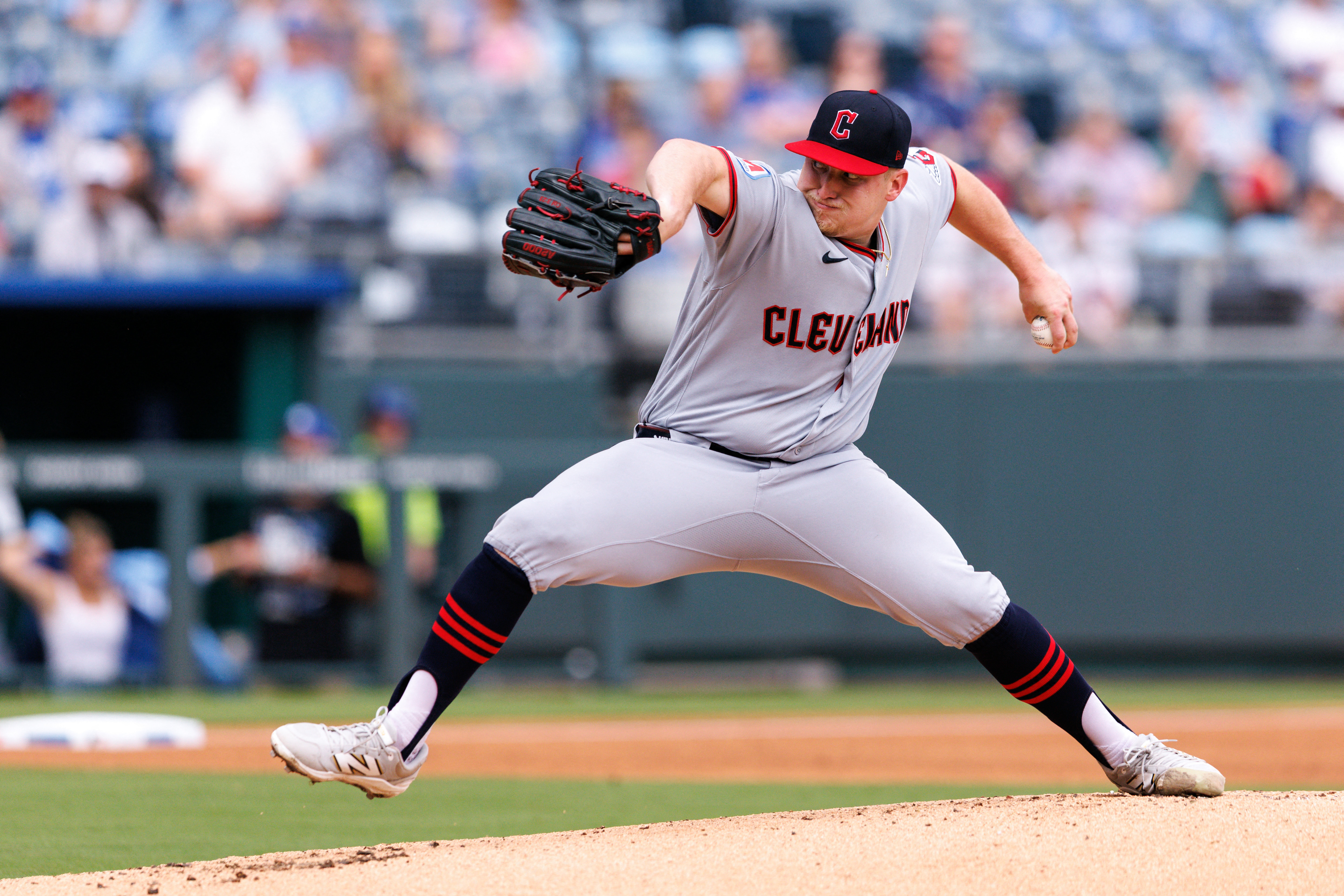 Pictured: Cleveland starter Parker Messick on the mound as we break down our White Sox vs. Guardians prediction. Photo by William Purnell-Imagn Images.