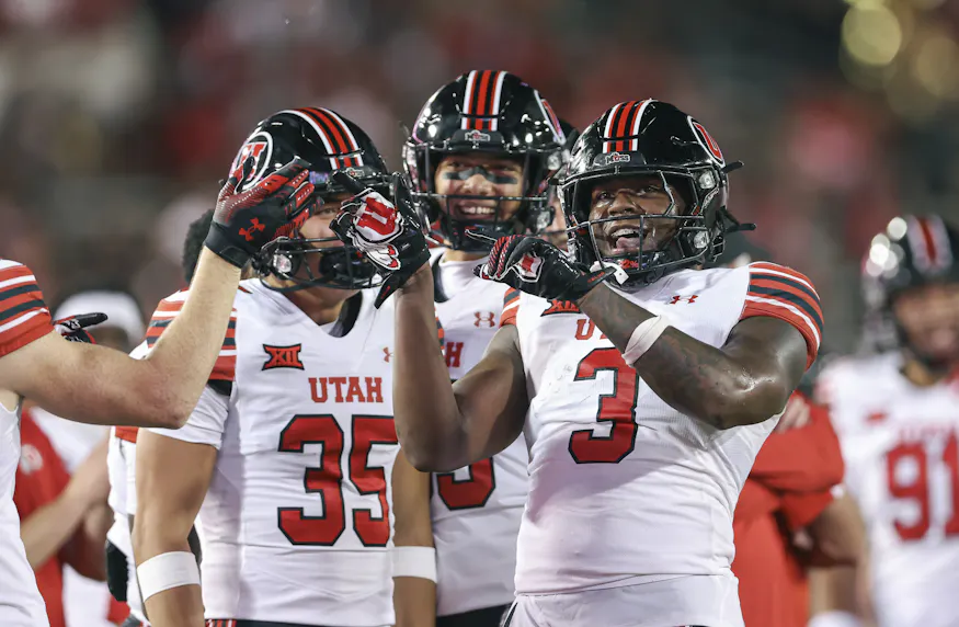 Utah Utes linebacker Johnathan Hall celebrates after making an interception as we make our best bets for the Holy War as BYU vs. Utah is set for Week 11 college football action.