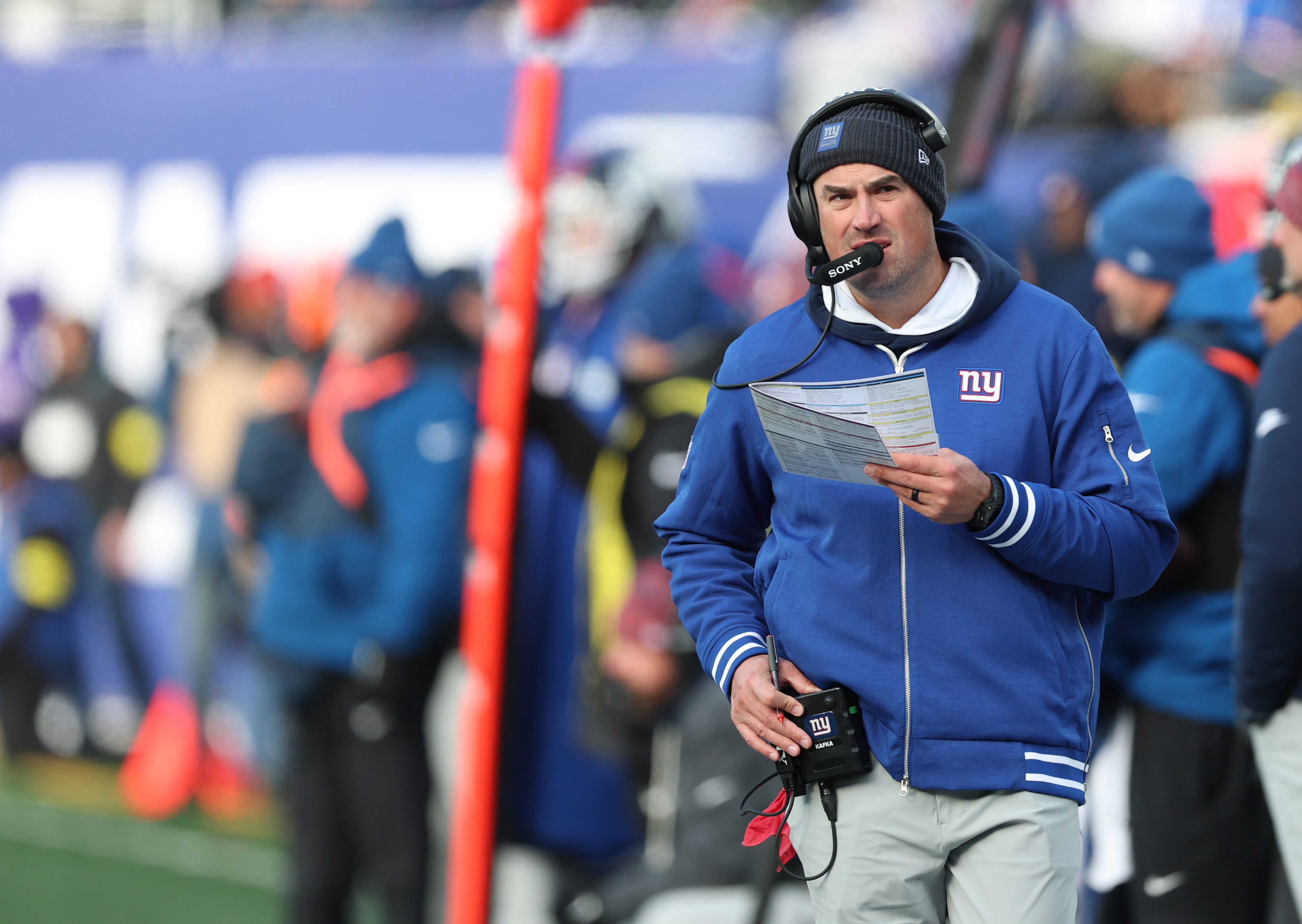 New York Giants interim head coach Mike Kafka on the sidelines as we look which coaches may be fired. 