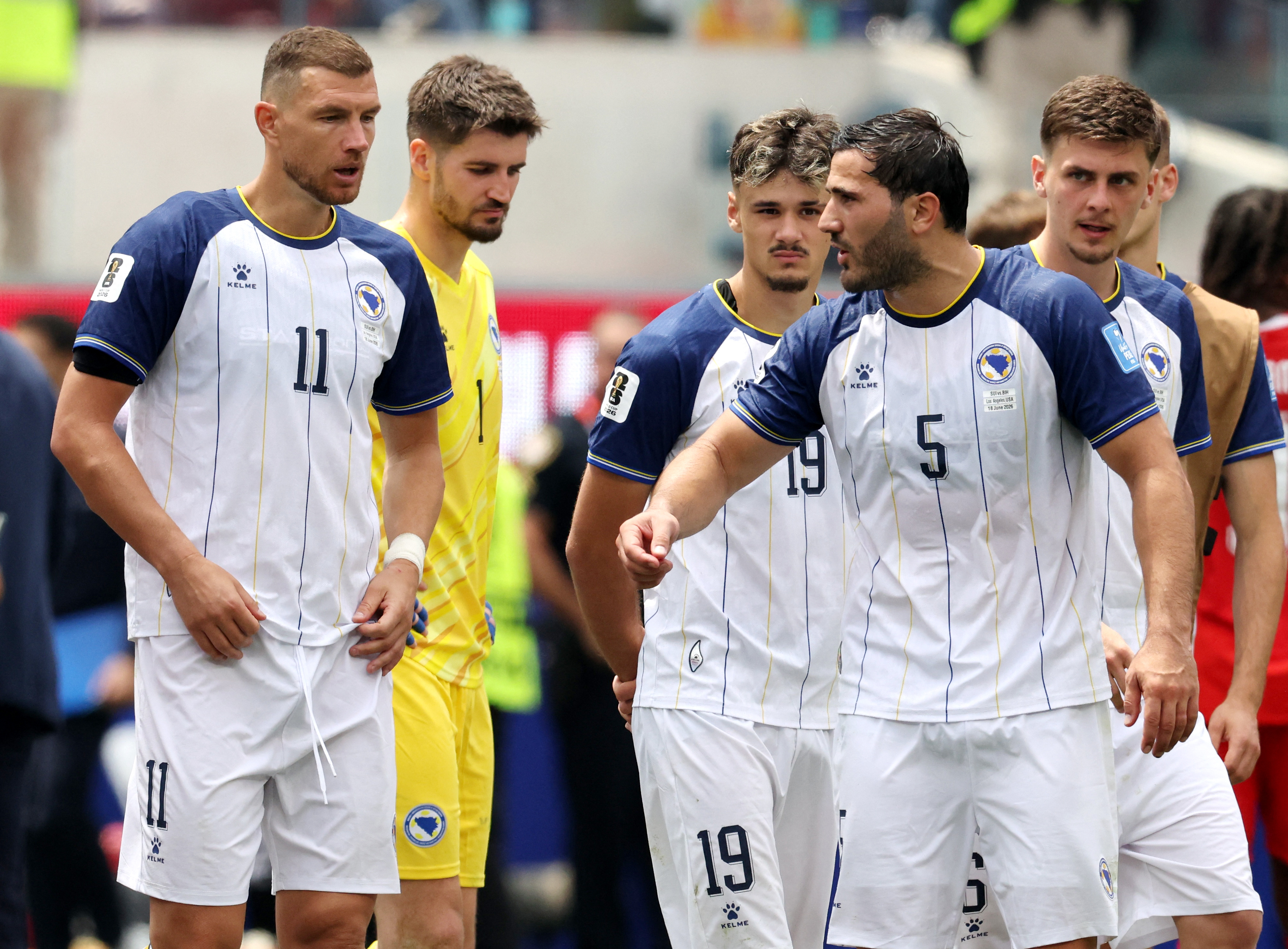 Edin Dzeko and his teammates in action as we provide our Bosnia and Herzegovina vs. Qatar prediction.