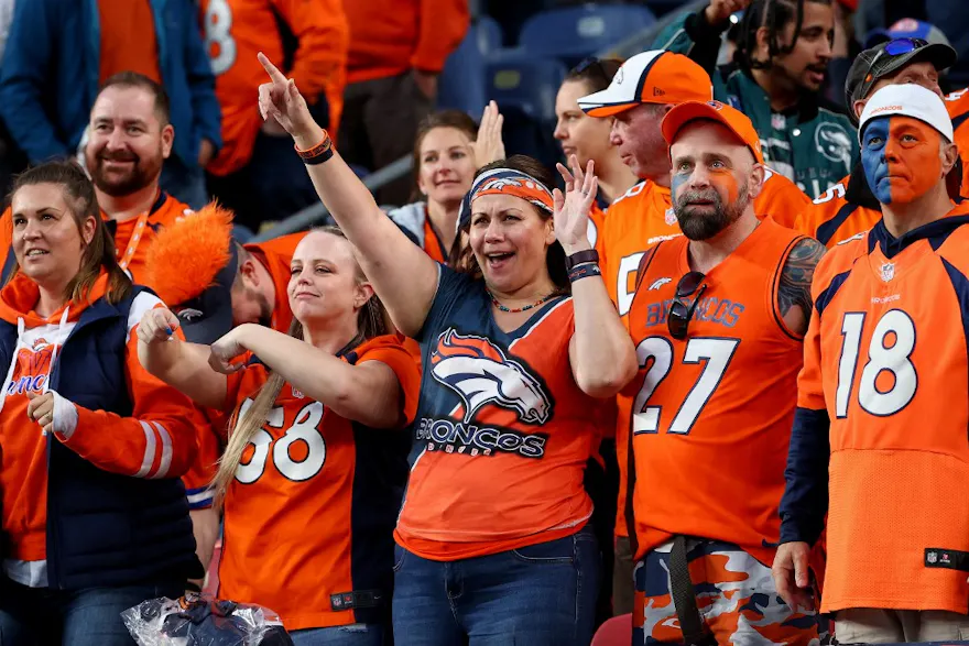 Denver Broncos fans react during a game as we look at Colorado's latest sports betting report.