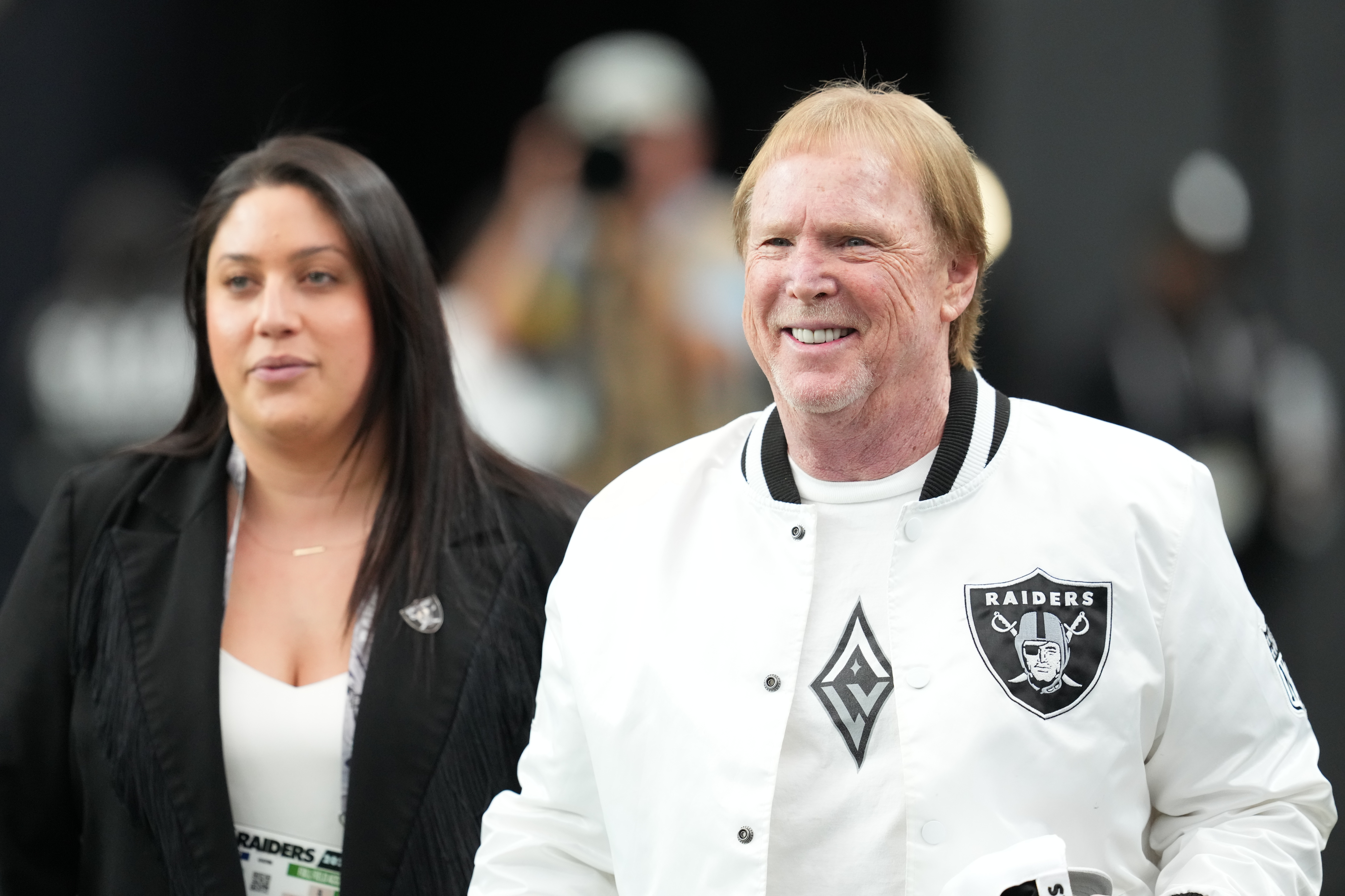 Las Vegas Raiders owner Mark Davis on the field as we break down the 2026 NFL Draft odds with the Raiders holding the No. 1 pick.