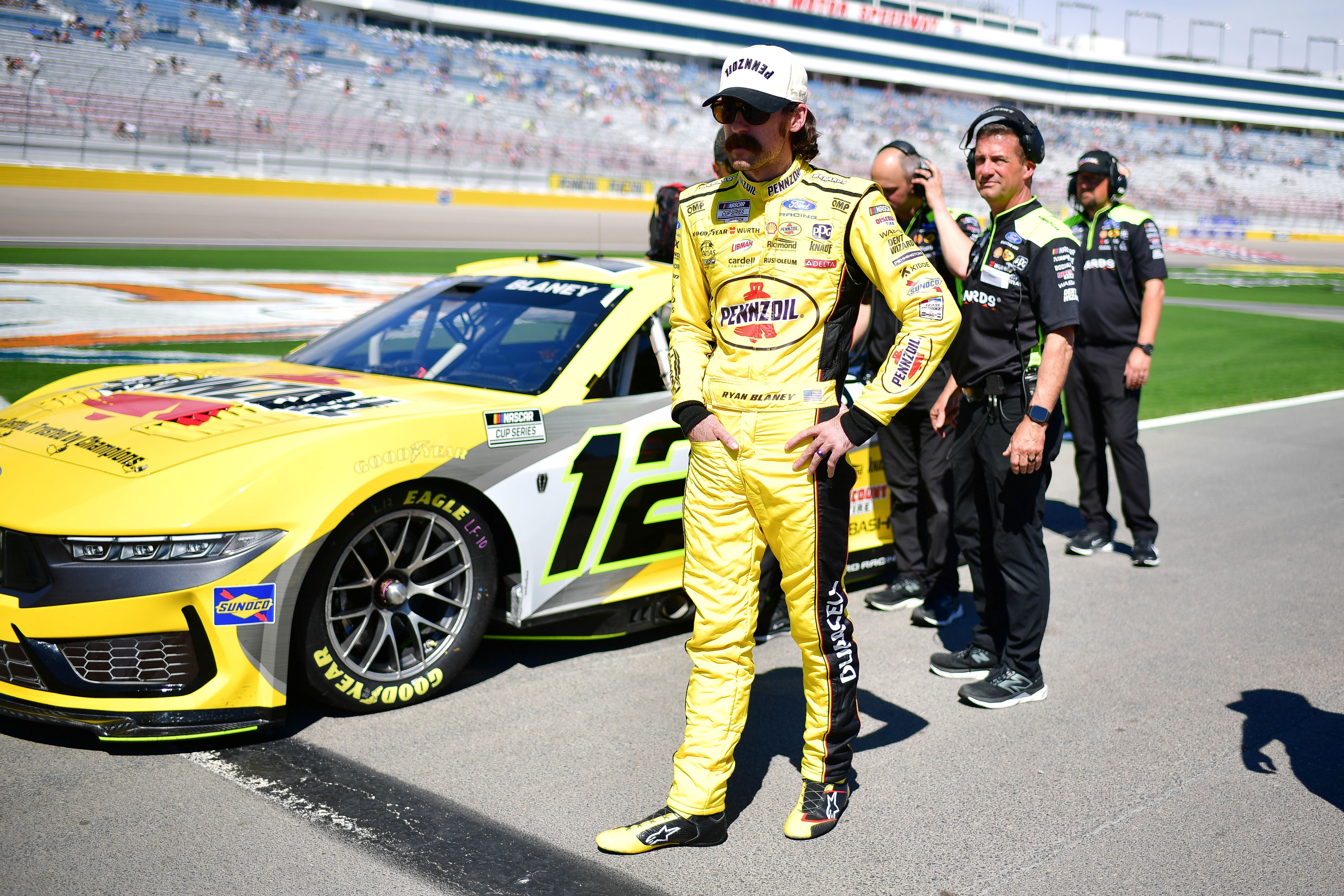 Team Penske driver Ryan Blaney during qualifying, and he's key to our Cook Out 400 predictions.